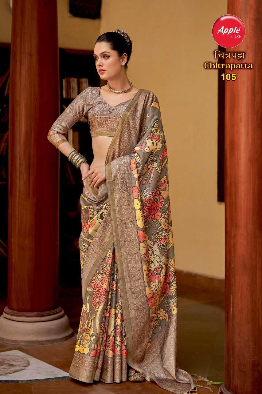 apple sarees chitrapatta 101-106 traditional wear saree supplier