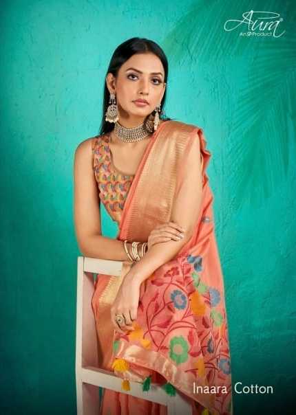 aura inaara cotton amazing function wear soft sarees catalog