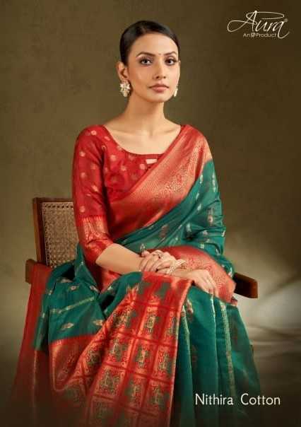 aura sarees nithira cotton fancy classy look sarees