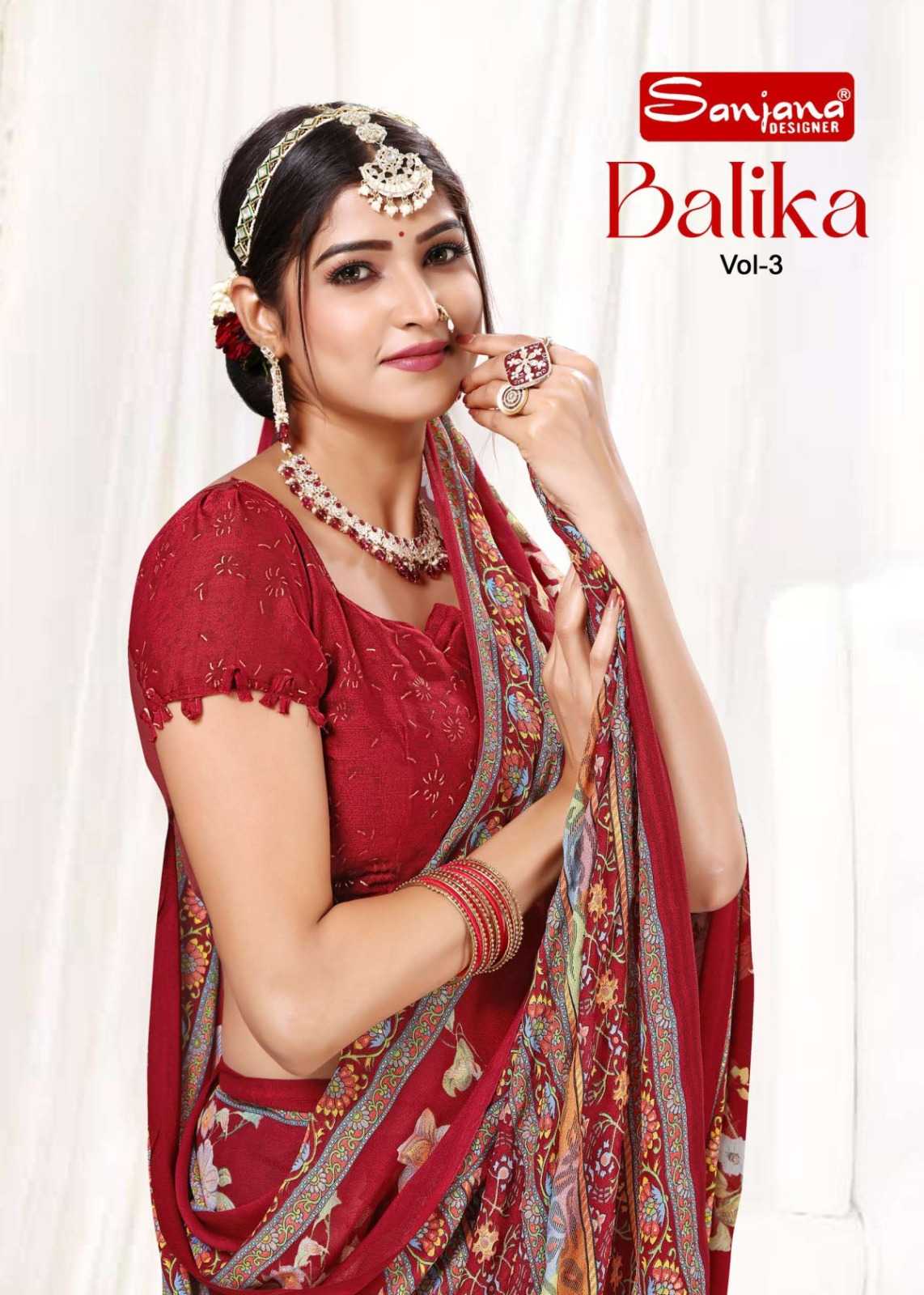 balika vol 3 by sanjana designer fancy casual sarees catalog