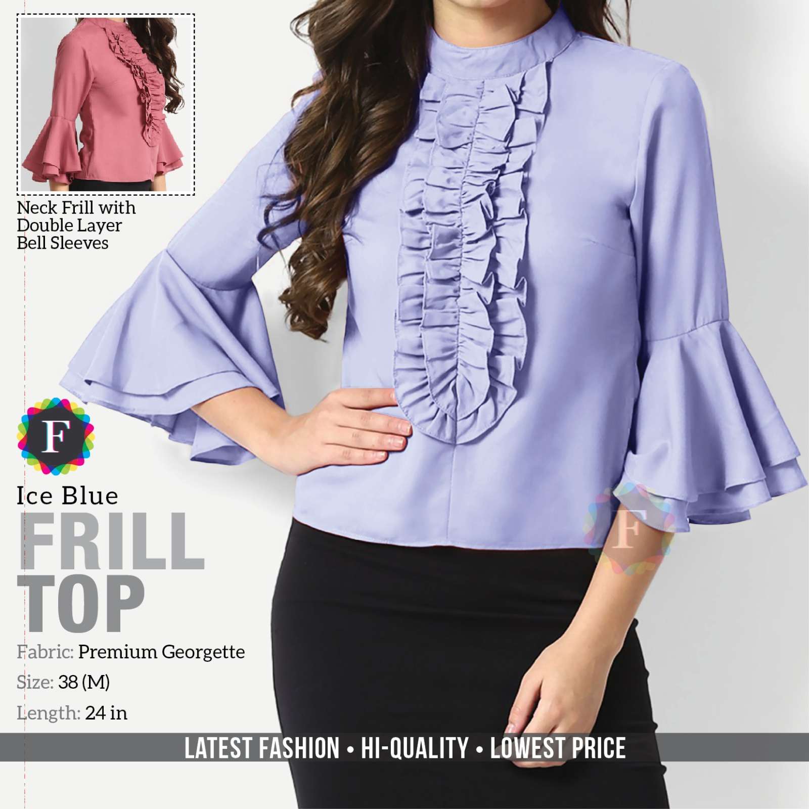 Bell Sleeve Frill Top Western Wear Girls Tops Buy Online Shopping