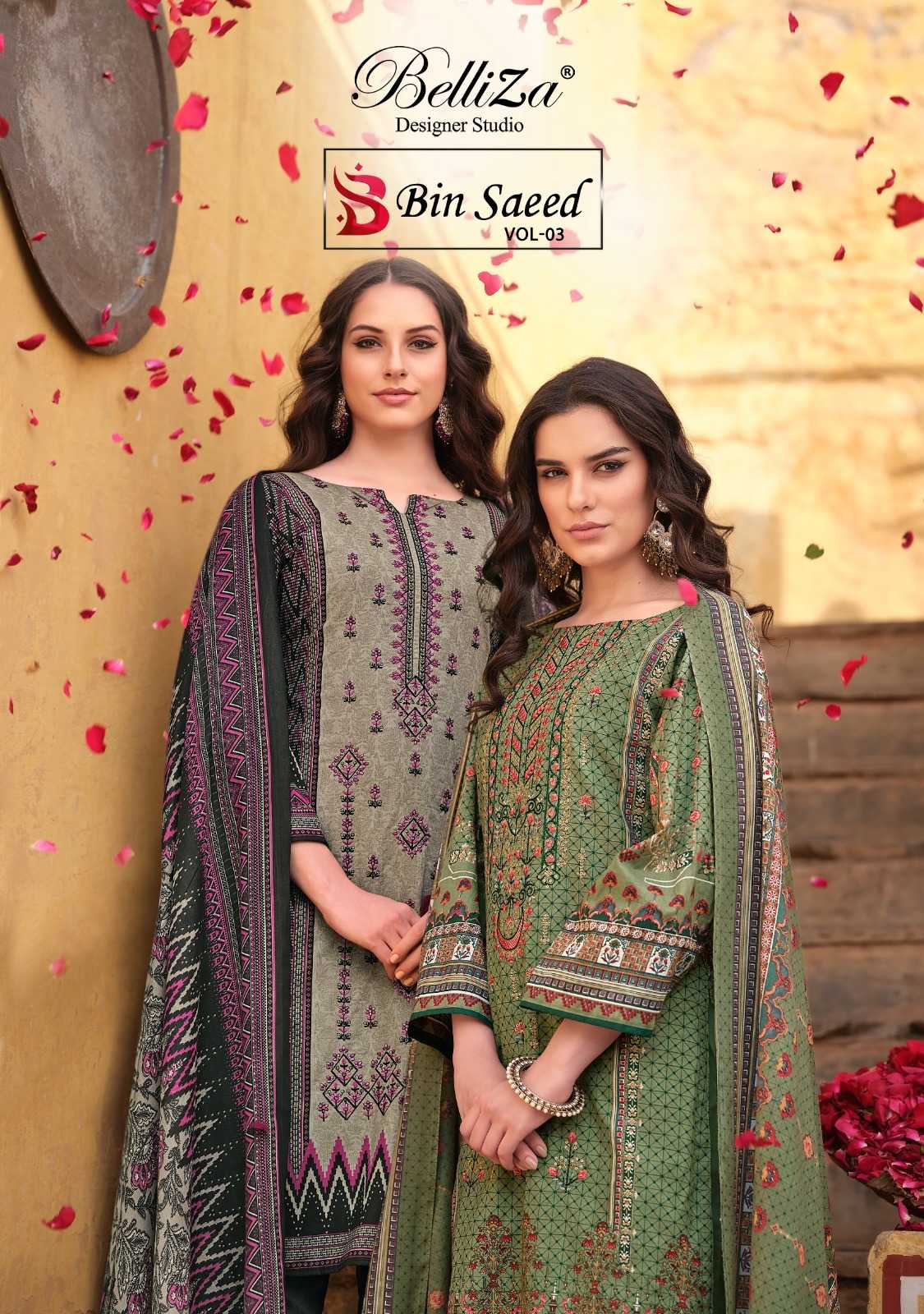 belliza designer bin saeed vol 3 pakistani printed dress material