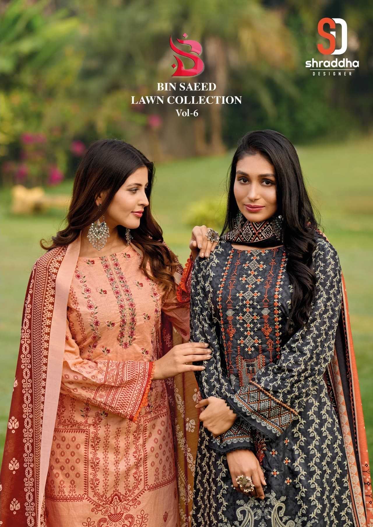 bin saeed vol 6 by shraddha designer pakistani cotton suits supplier