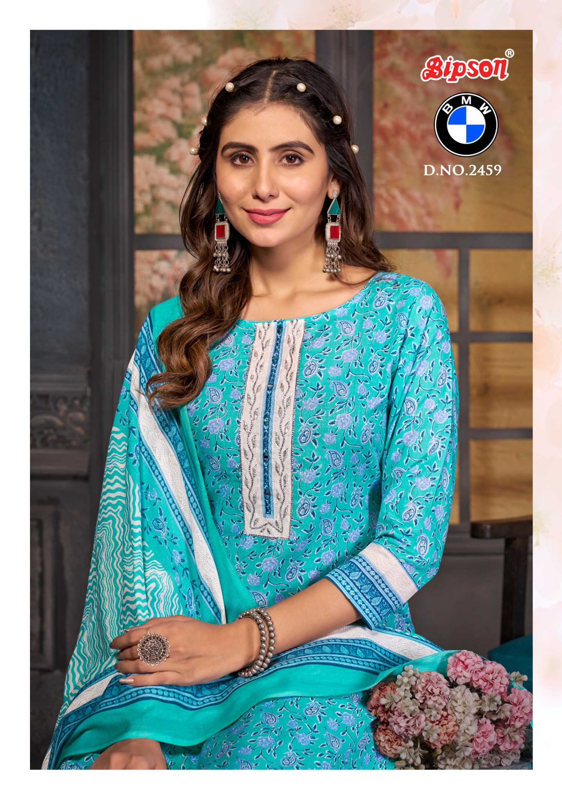 bipson fashion bmw 2459-2460 casual wear cotton print dress material