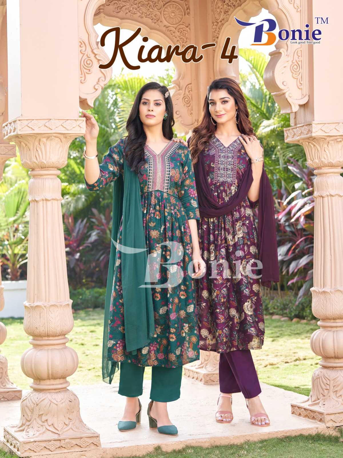bonie kiara vol 4 readymade beautiful chanderi kurti pant dupatta 