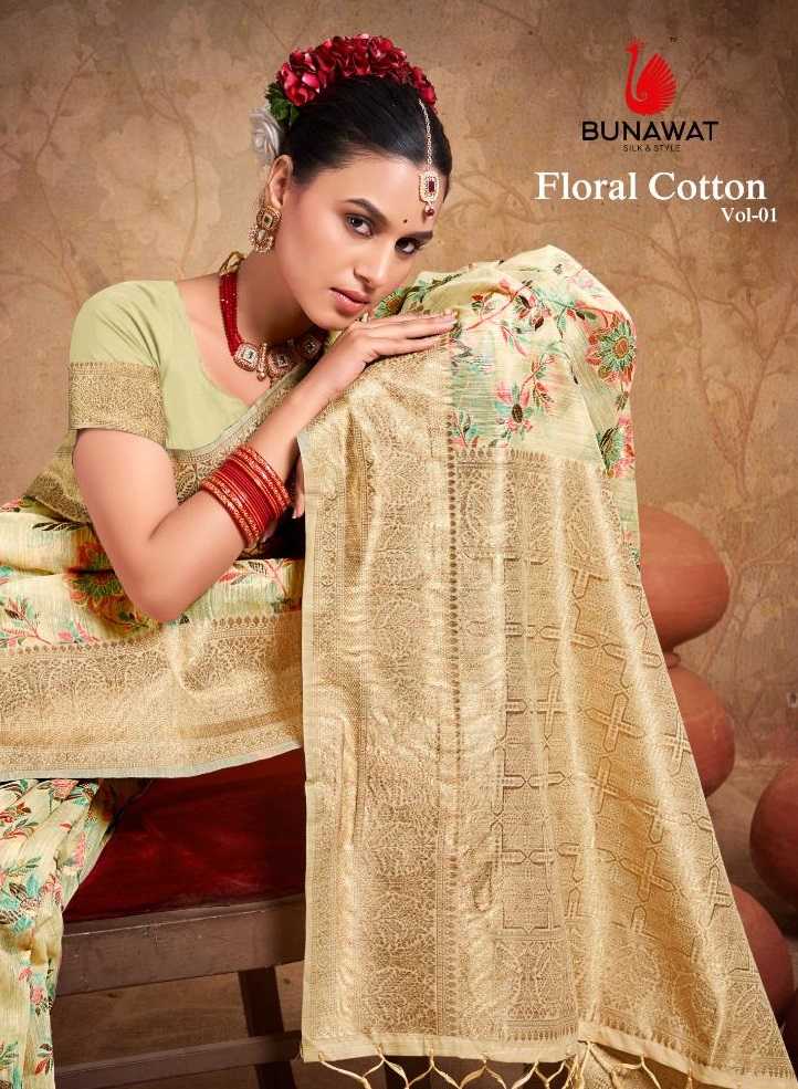 bunawat floral cotton vol 1 designer cotton saris wholesaler