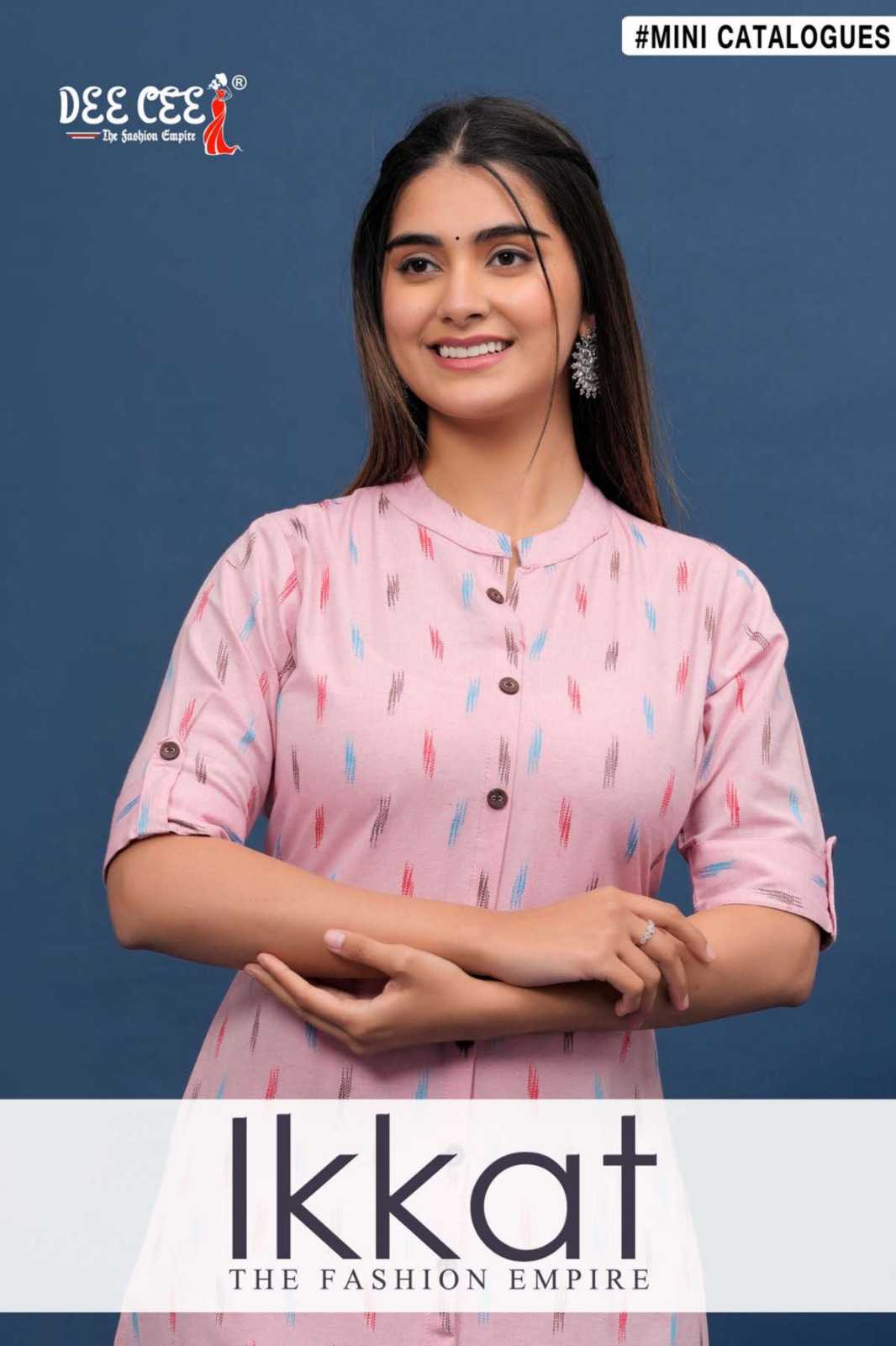 dee cee ikkat readymade summer wear cotton kurti catalog