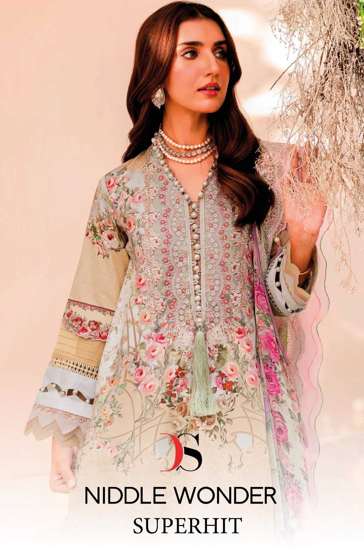 deepsy suits niddle wonder superhit pakistani cotton embroidery patch work dress material