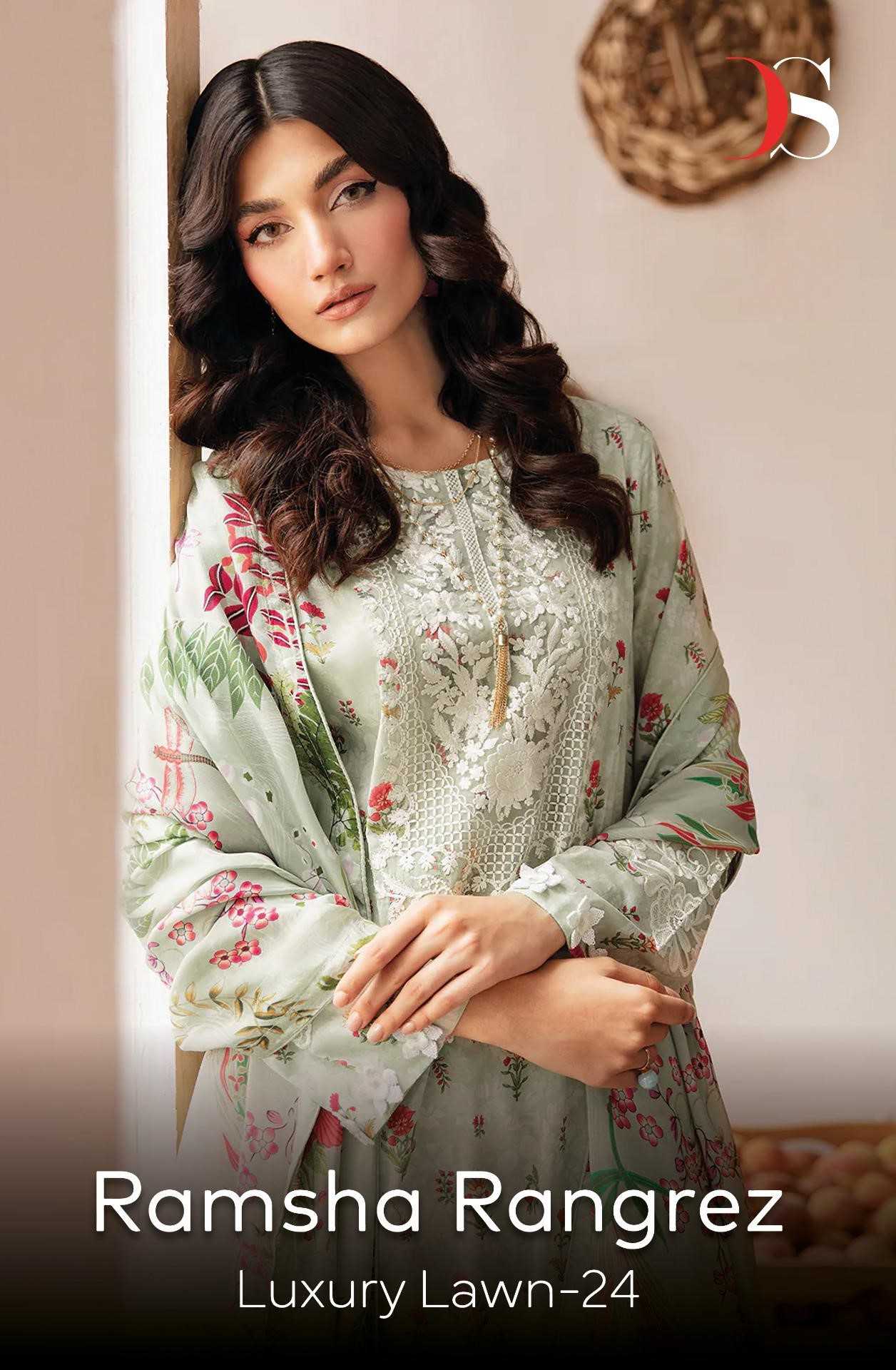 deepsy suits ramsha rangrez luxury lawn 24 pakistani trendy unstitch suit catalog