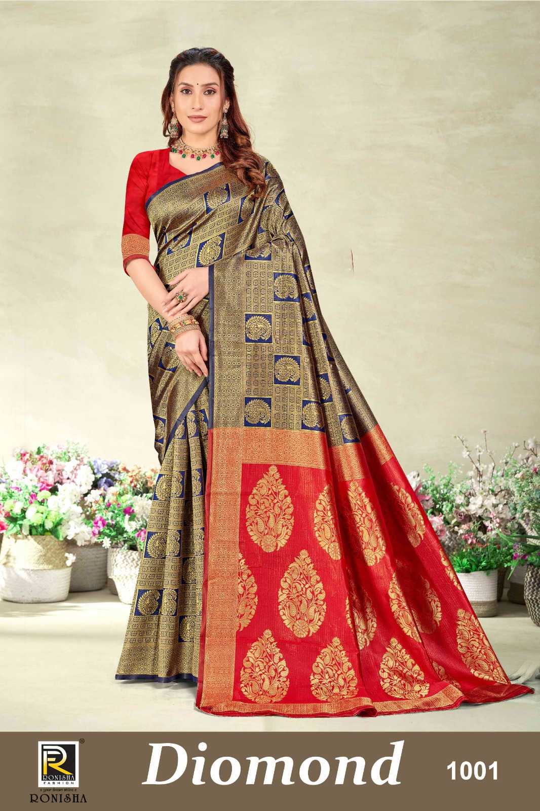 DIOMOND BY RANJNA SAREE BANARASI SILK PREMIUM FABRICS SUPER HIT COLLECTION SAREES