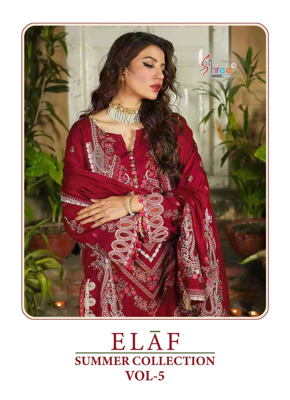 elaf summer collection vol 5 by shree fab designer work pakistani suits