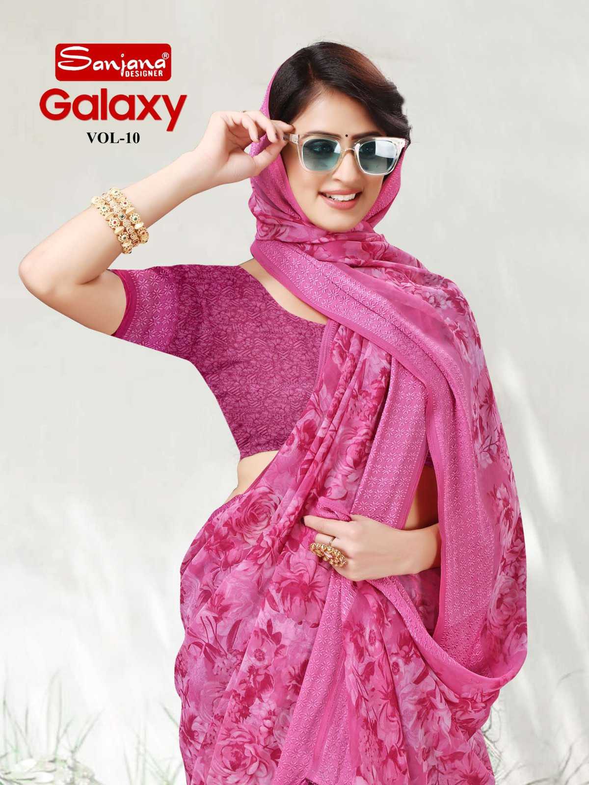 galaxy vol 10 by sanjana designer fancy weightless sarees