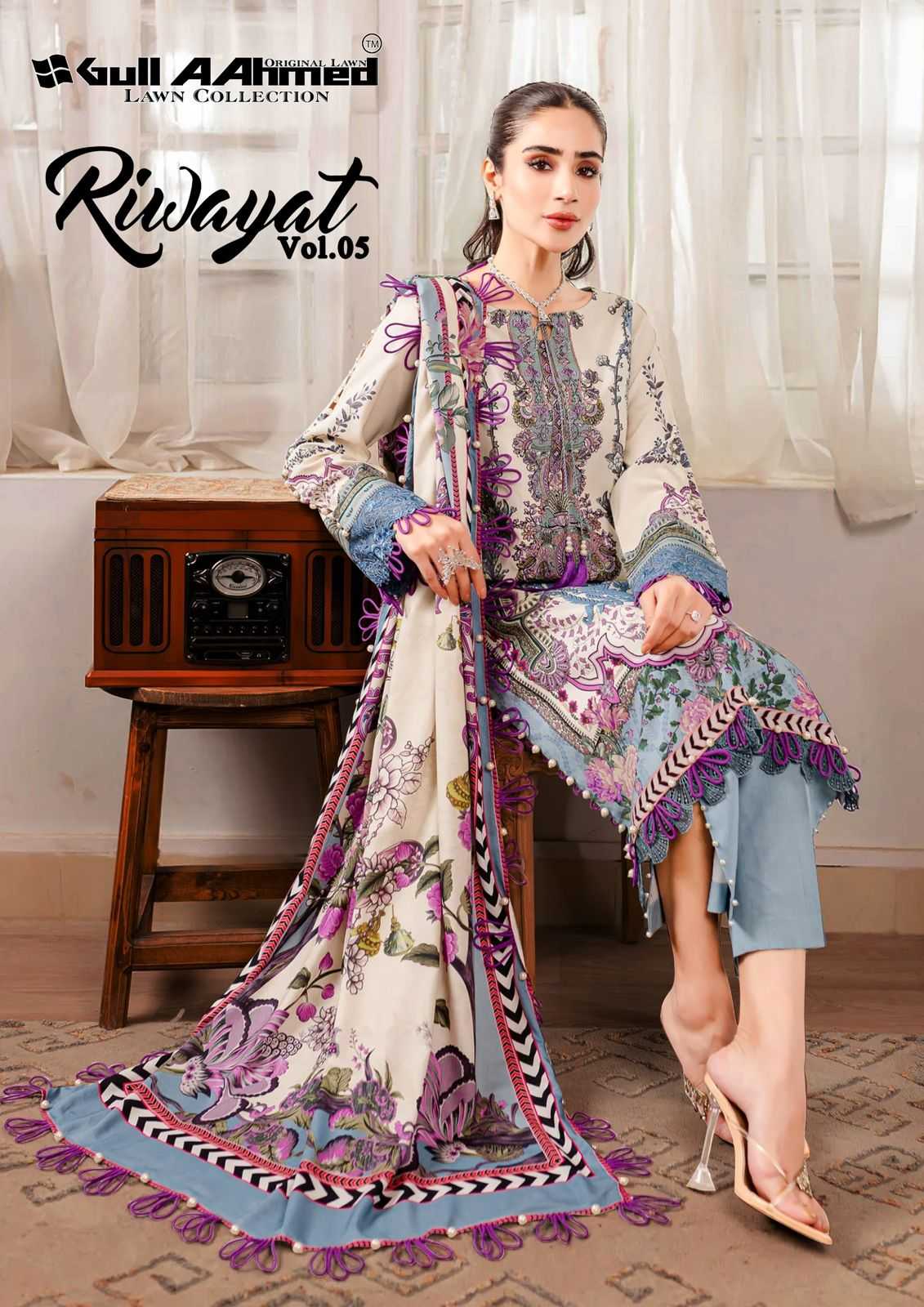 gul ahmed riwayat vol 5 pakistani eid special unstitch suit