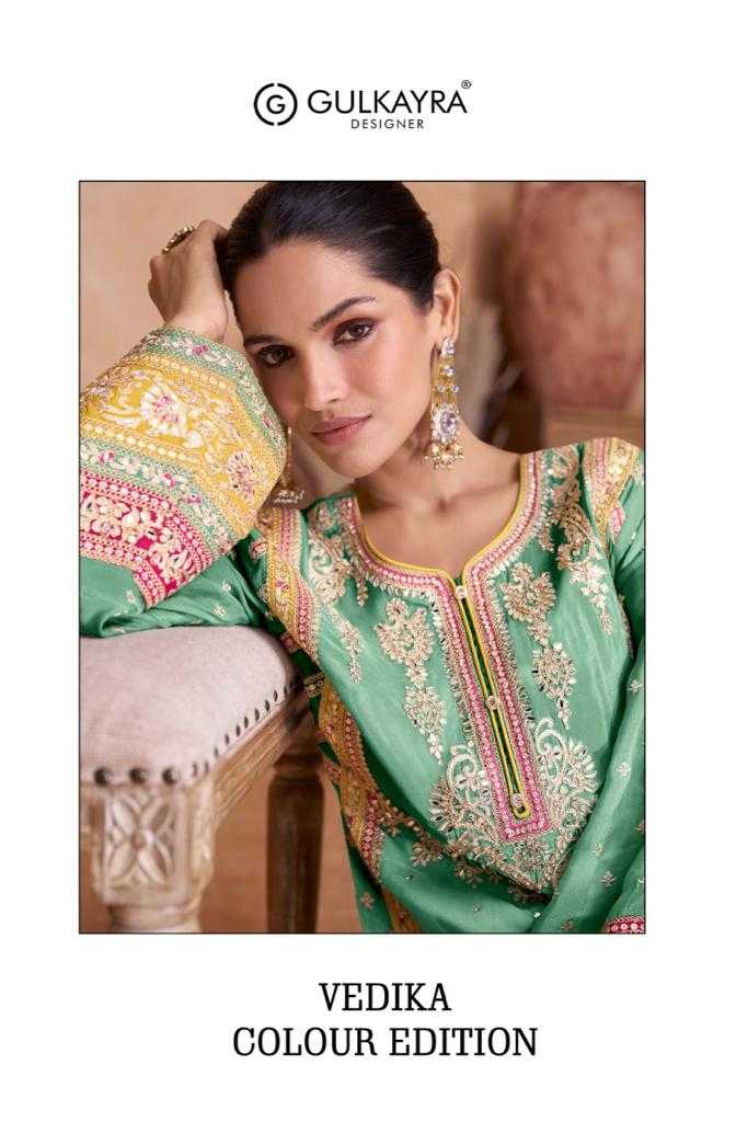 gulkayra designer vedika colour edition fullstitch designer wedding wear 3pcs collection