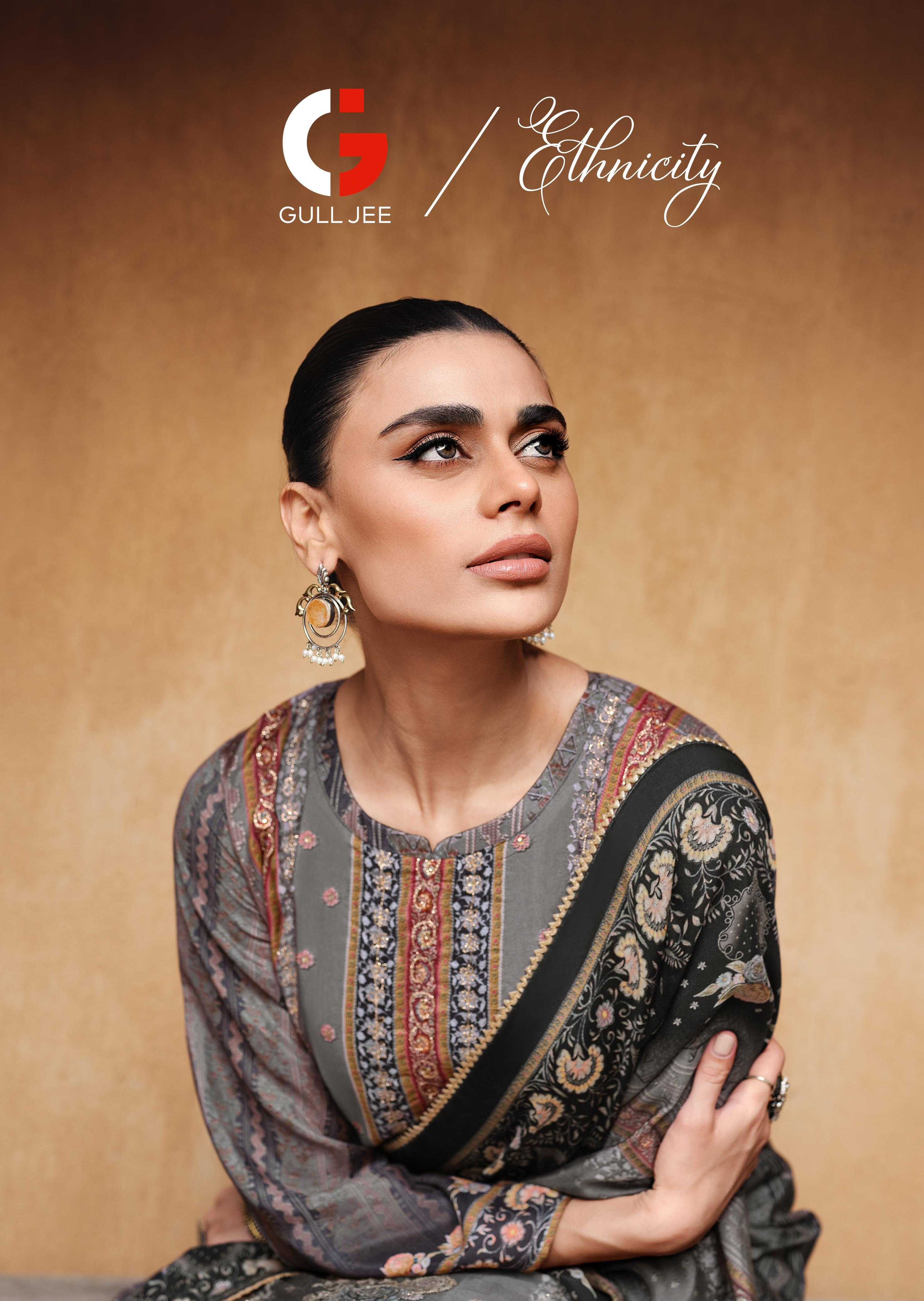 gull jee ethnicity beautiful print with aari work pakistani unstitch suit