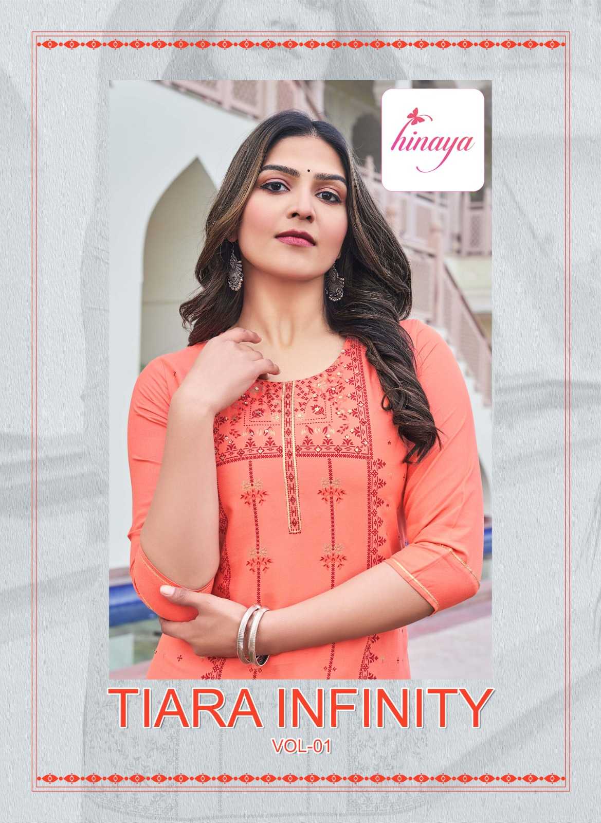 hinaya tiara infinity vol 1 stitched fancy rayon straight kurti