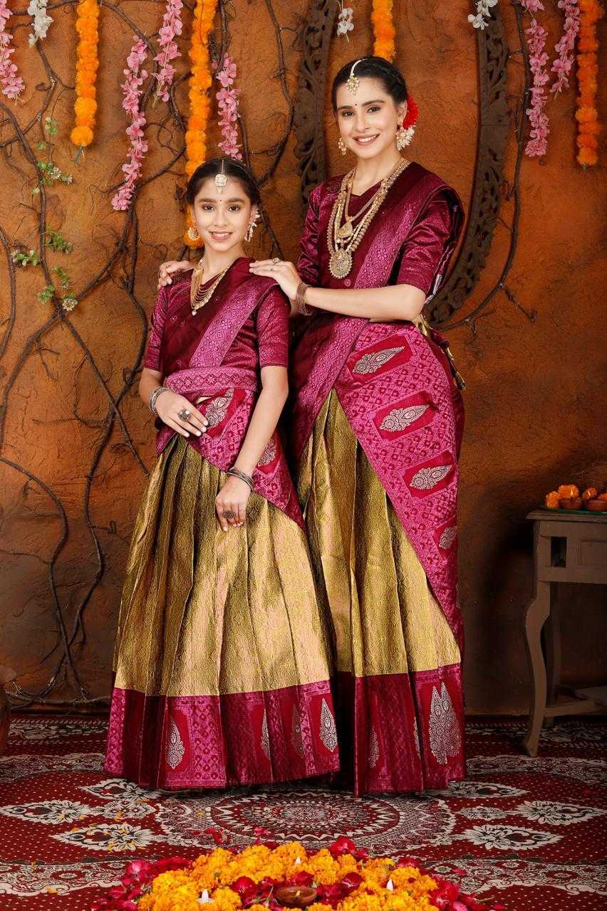 hunar rubi silk elegant kids wear readymade lehenga
