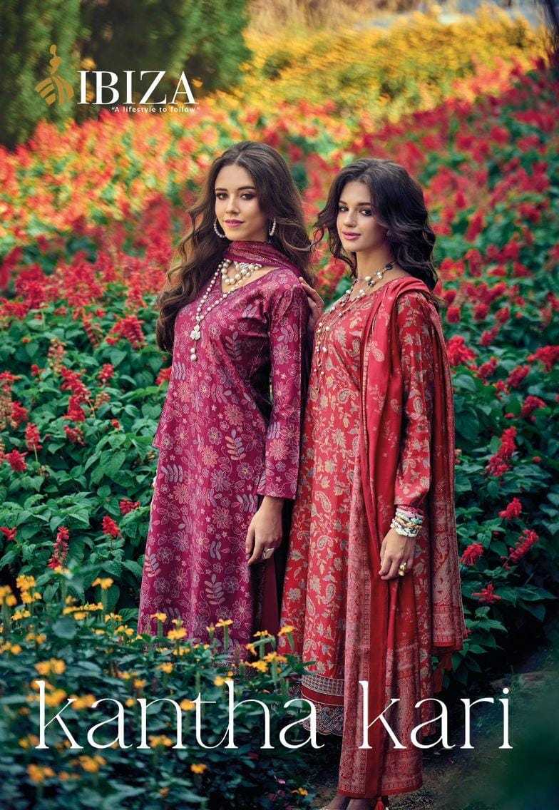 ibiza lifestyle kantha kari fancy viscose muslin digital print unstitch ladies suit