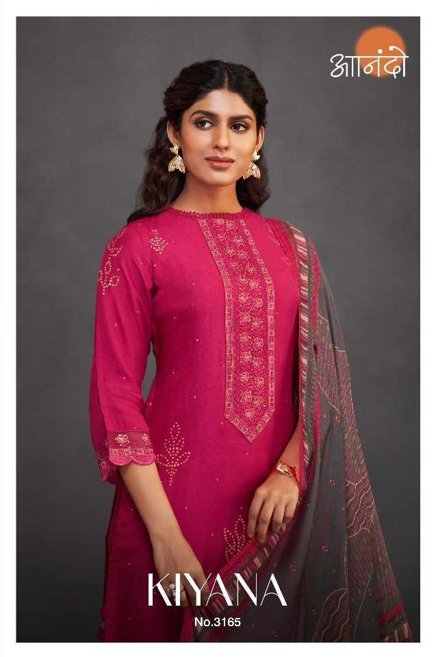 jayvijay anando kiyana 3165 fancy embroidery work unstitch suit