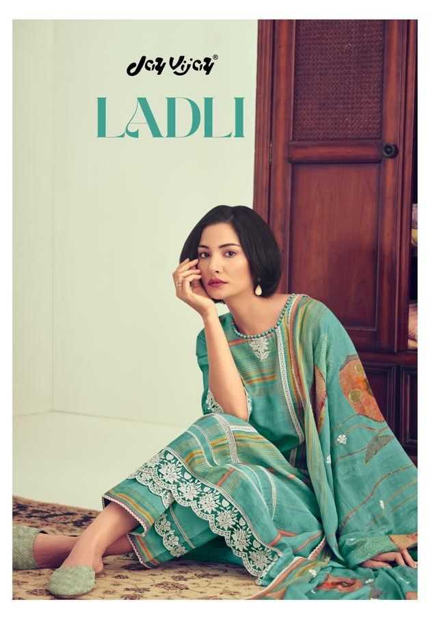 jayvijay ladli classy look digital print with emboroidery unstitch suit