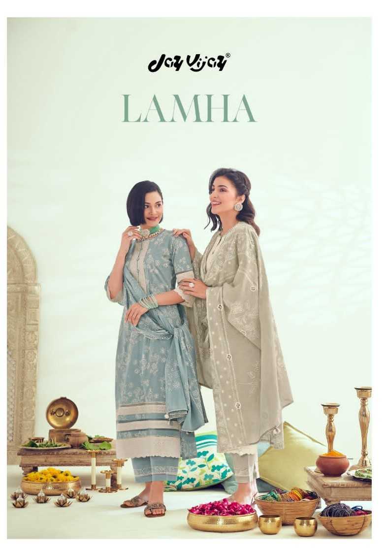 jayvijay lamha 8841-8846 fancy khadi print with embroidery dress material
