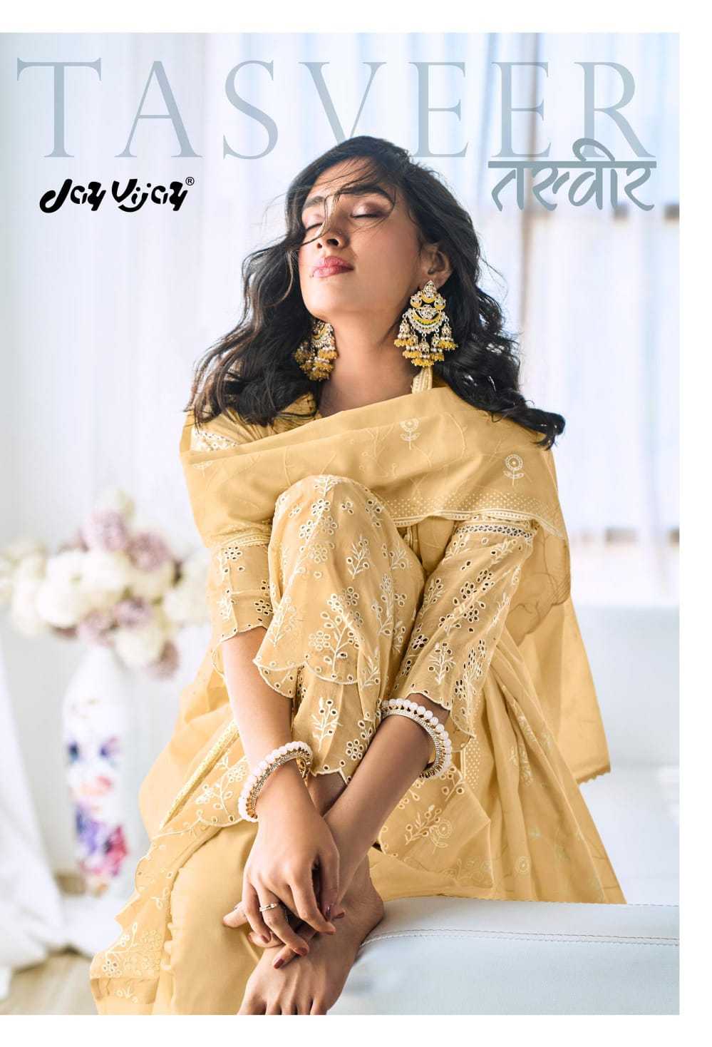 jayvijay tasveer beautiful cotton embroidery khadi block print dress material