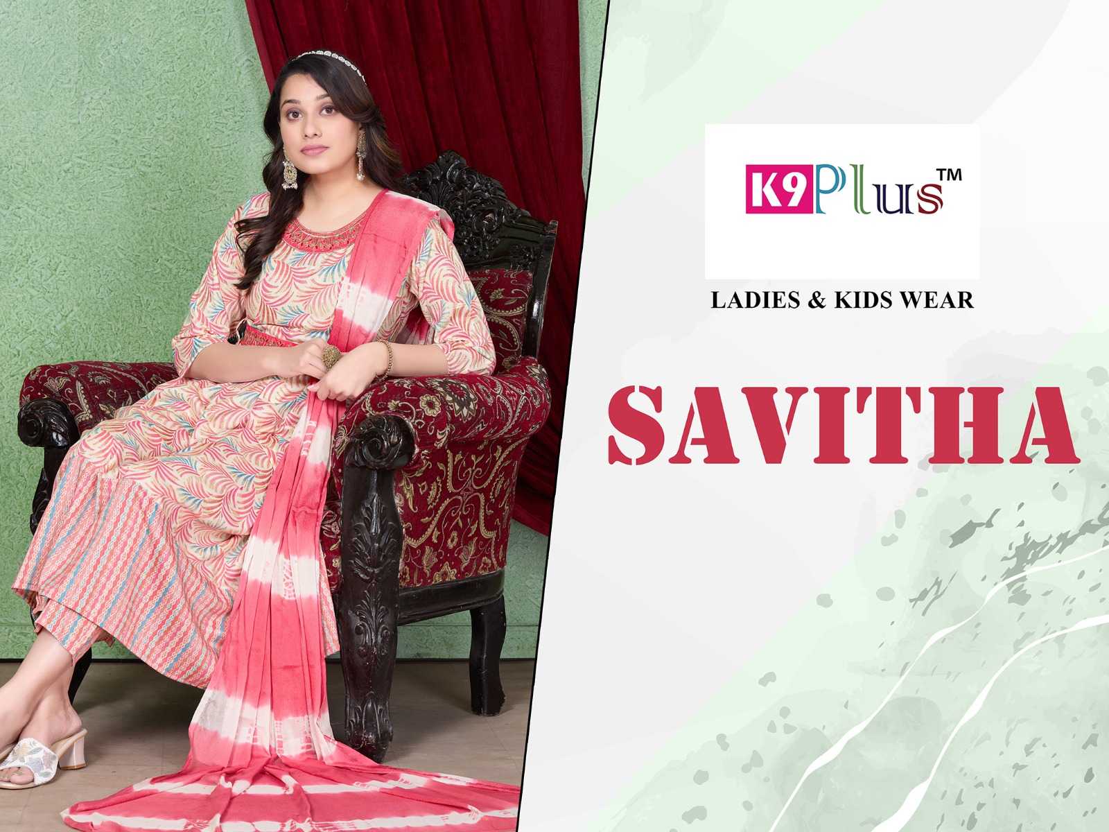 k9 plus savitha fancy amazing flair kurti with pant and dupatta catalog