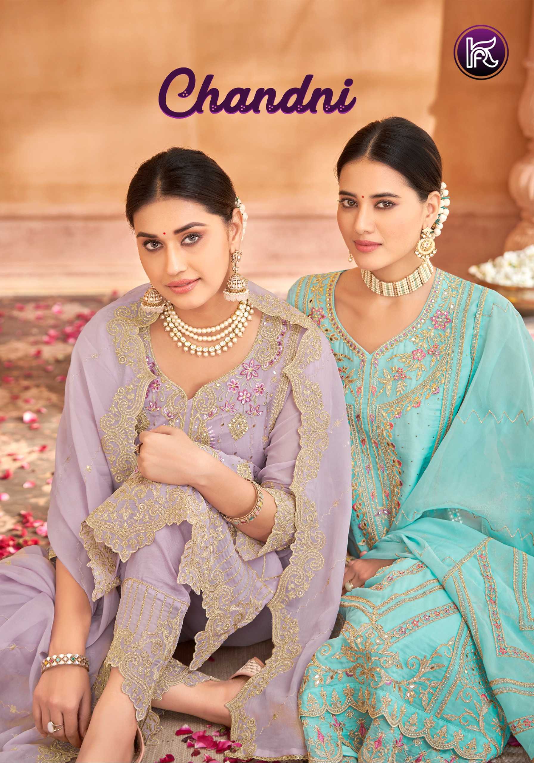 kala fashion kala chandni designer wedding wear organza embroidery work unstitch suit