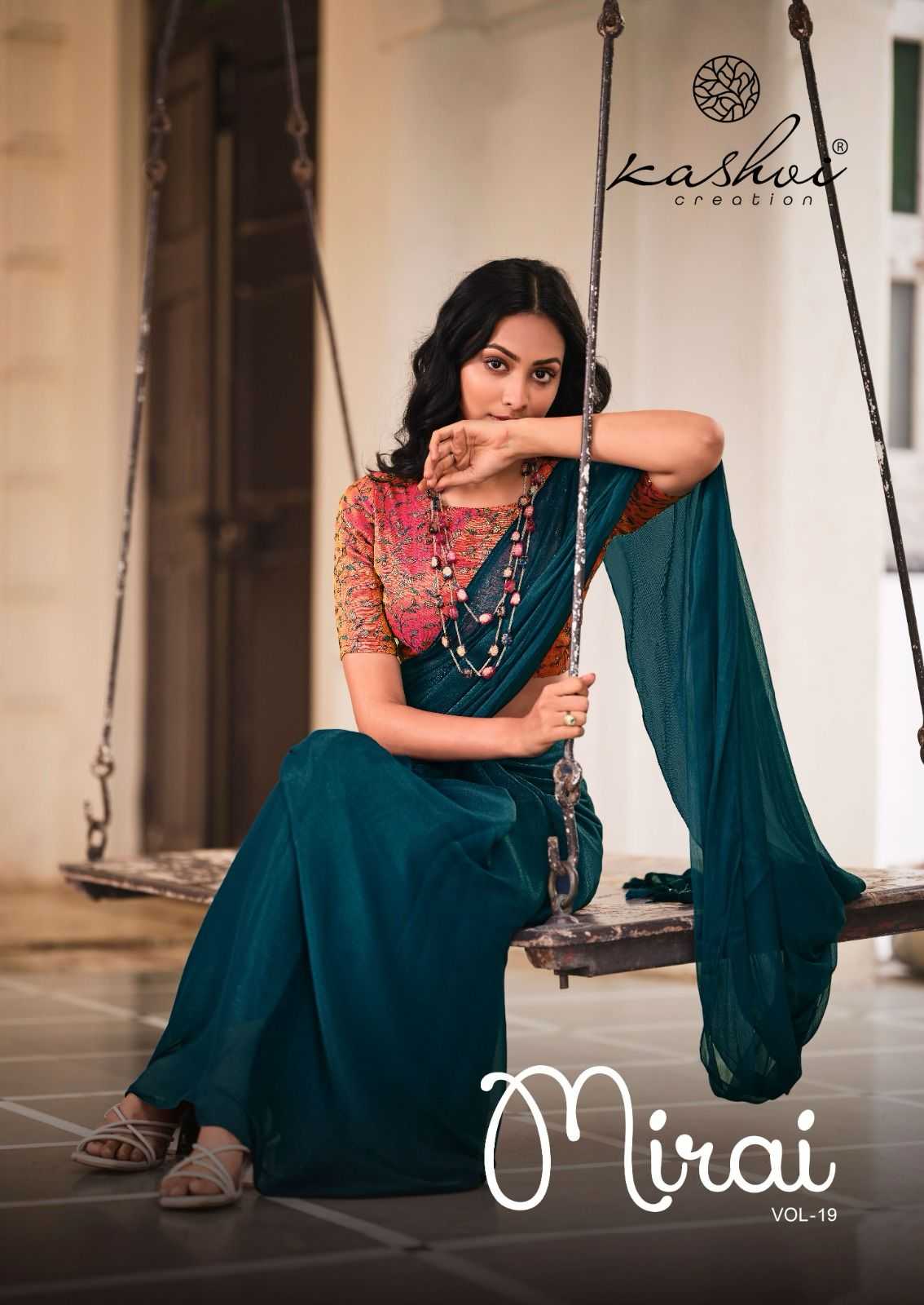 kashvi creation mirai vol 19 fancy silk sarees with embroidery blouse