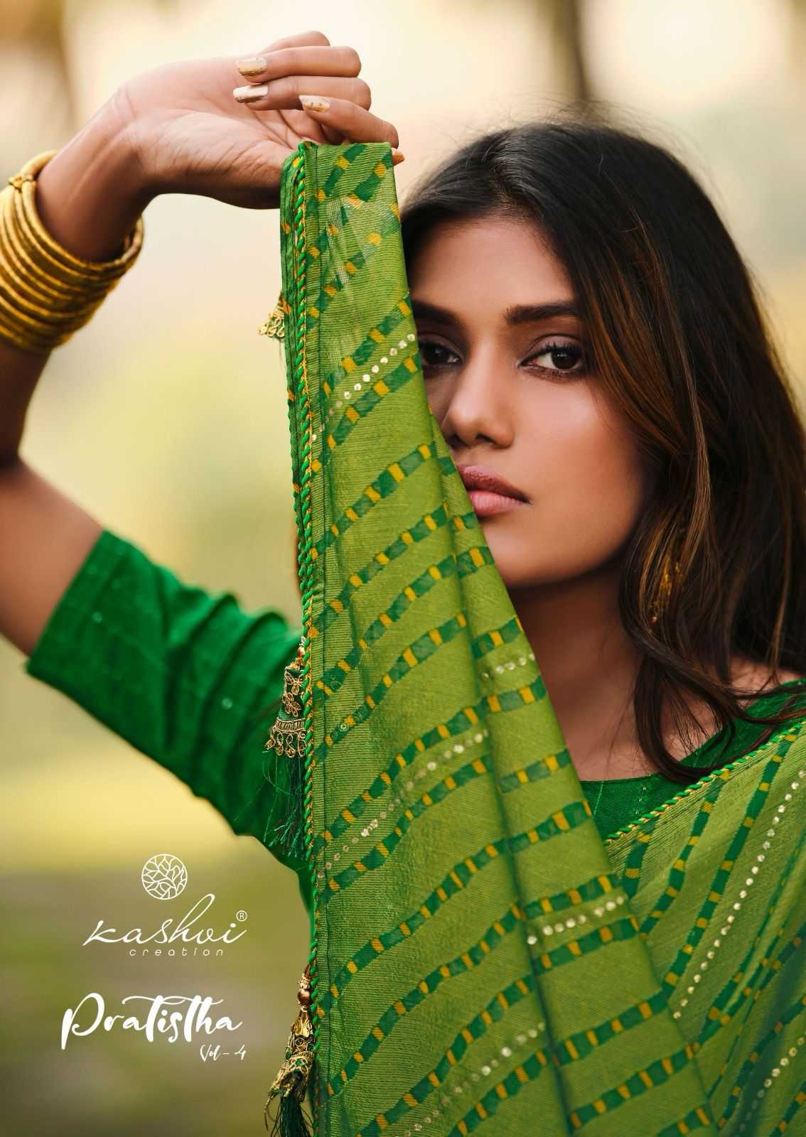 kashvi creation pratistha vol 4 latest brasso sarees catalog