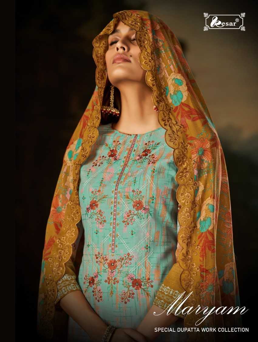 kesar maryam beautiful kashmiri embroidery work cotton unstitch suit 