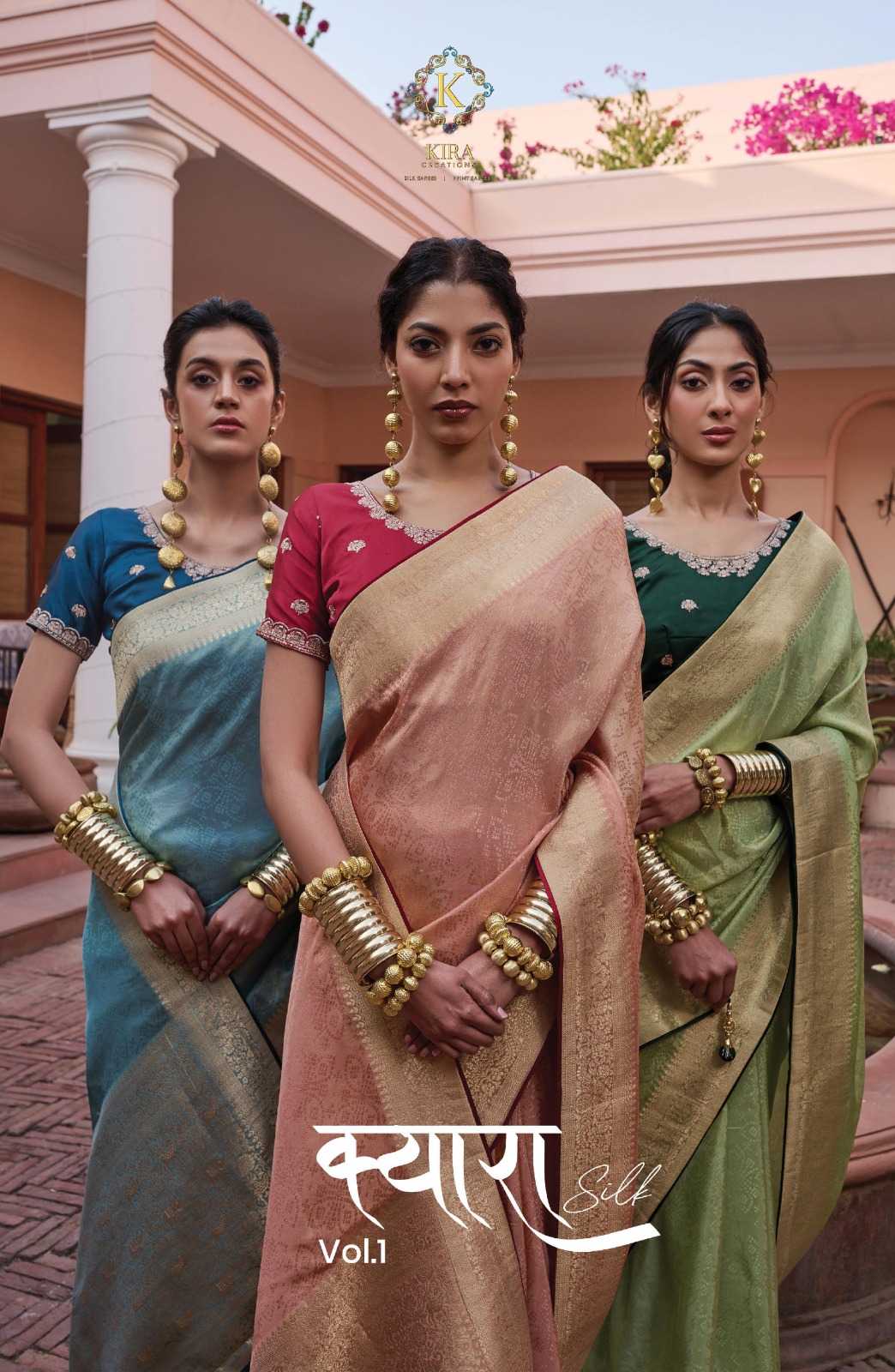kira creation kyara silk vol 1 2301-2306 wedding wear classy look silk sarees 