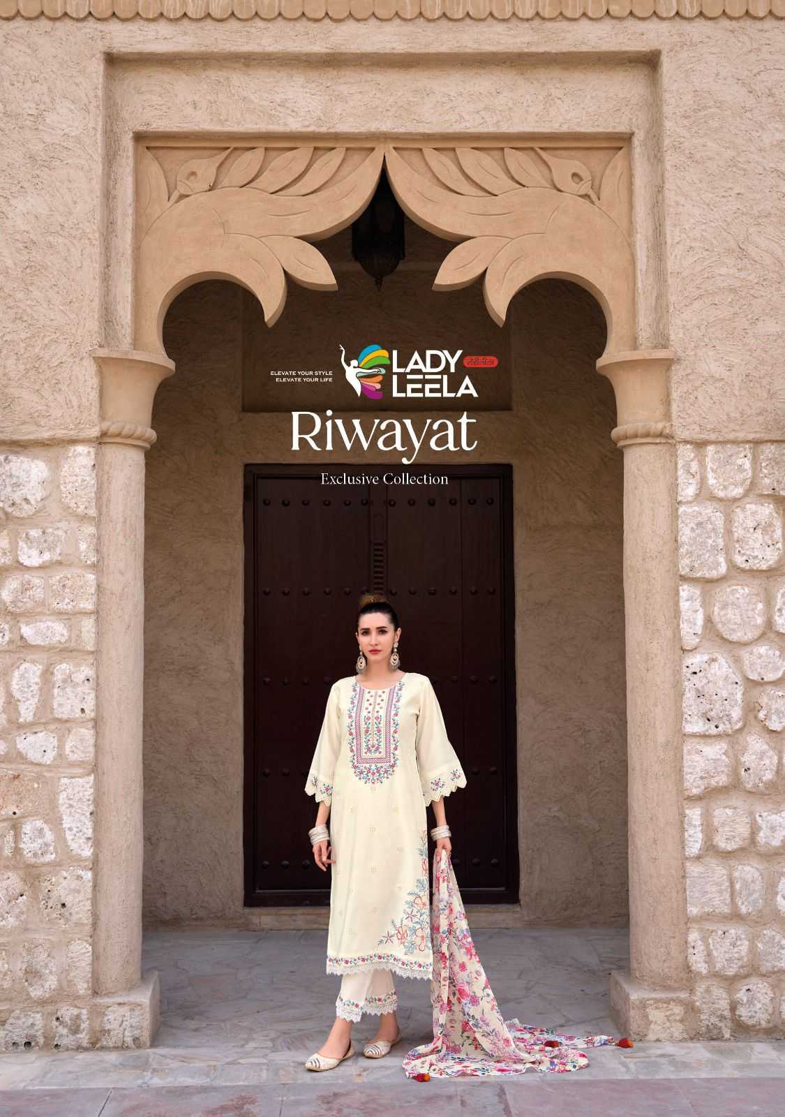 lady leela riwayat fullstitch pakistani occasion wear handwork top bottom dupatta