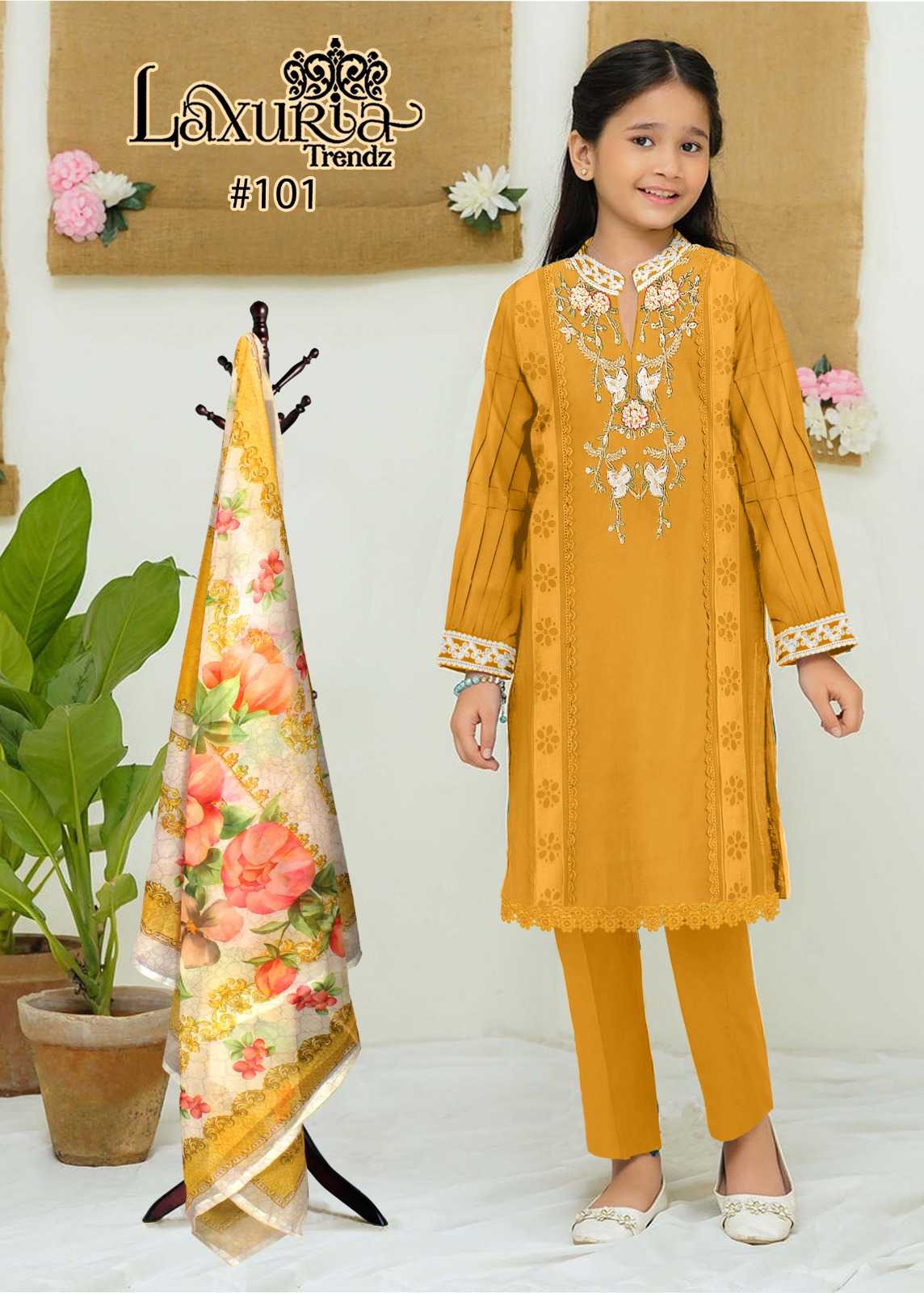 laxuria lt 101 fancy readymade pakistani 3pcs set girs wear collection 