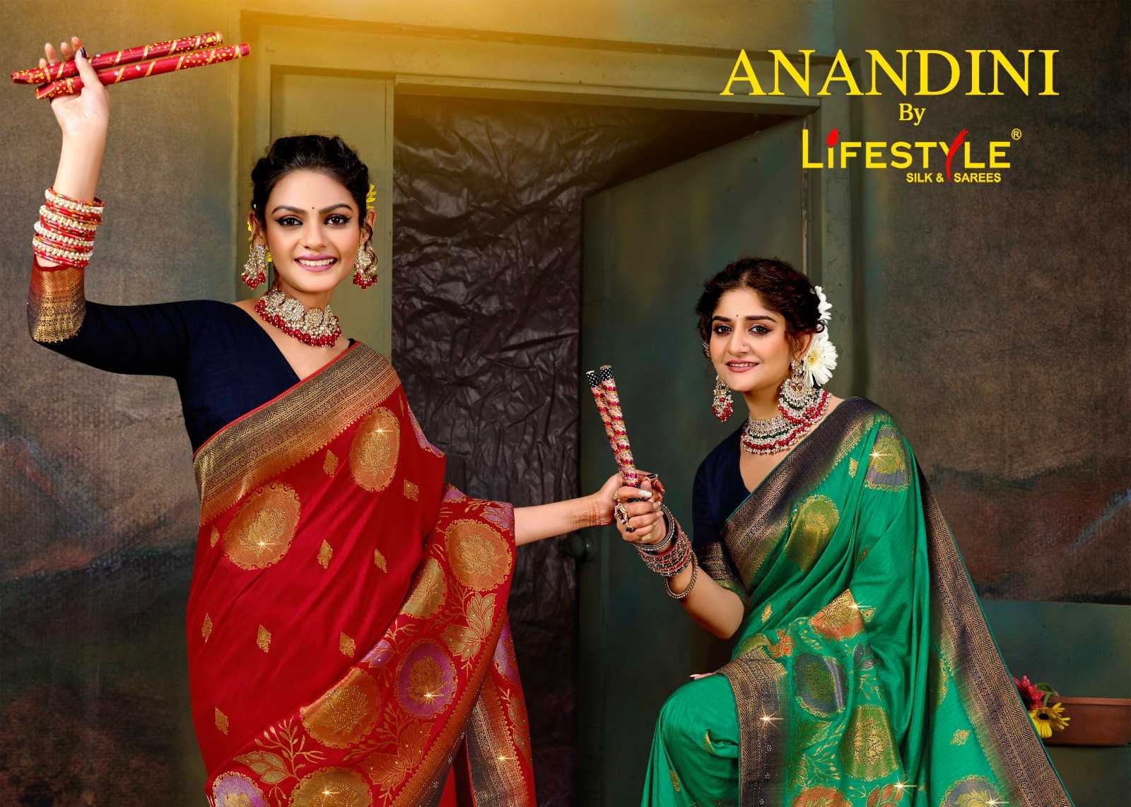 lifestyle anandini vol 1 silk wedding wear sarees