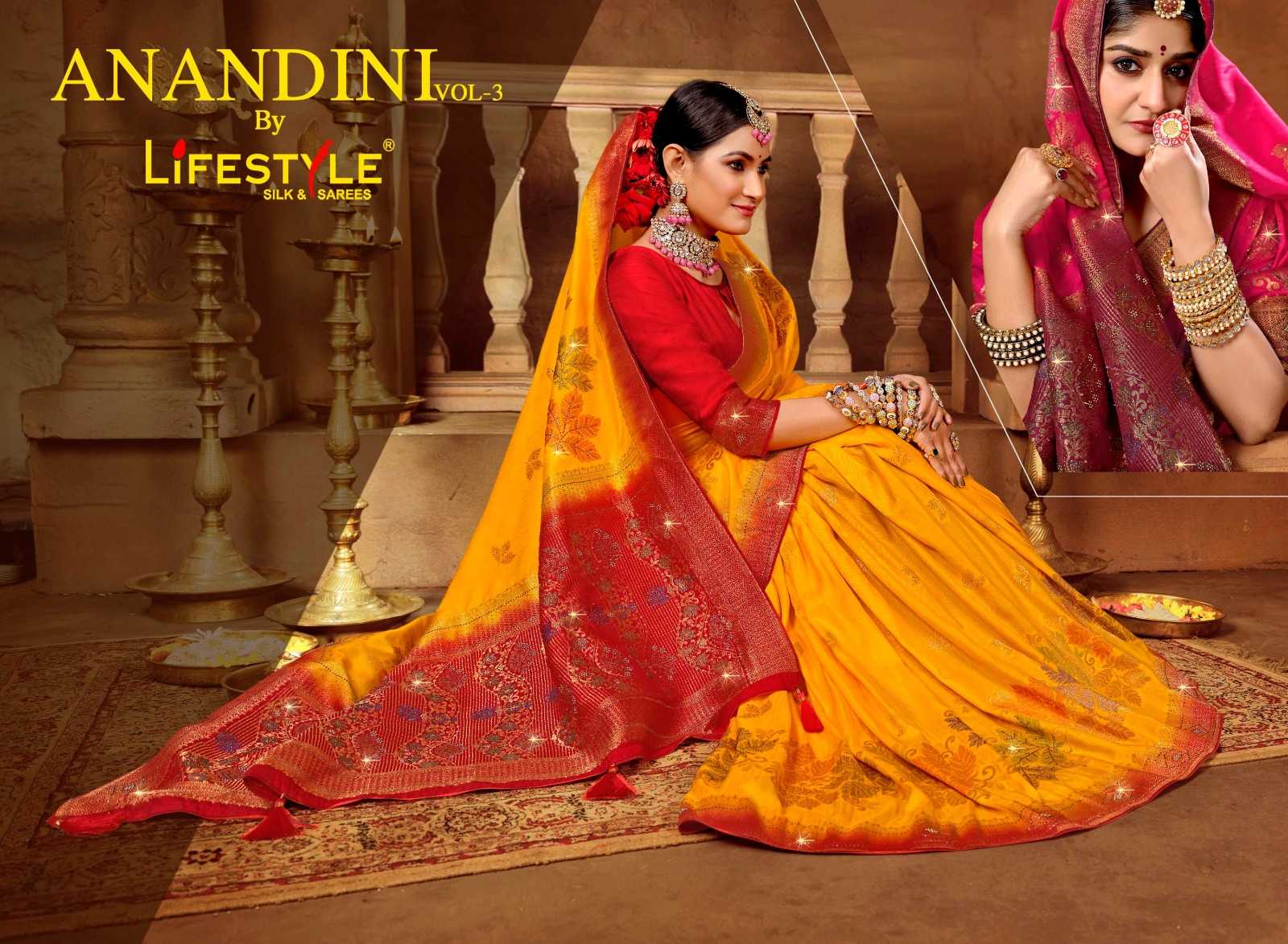 lifestyle anandini vol 3 silk function wear sarees 