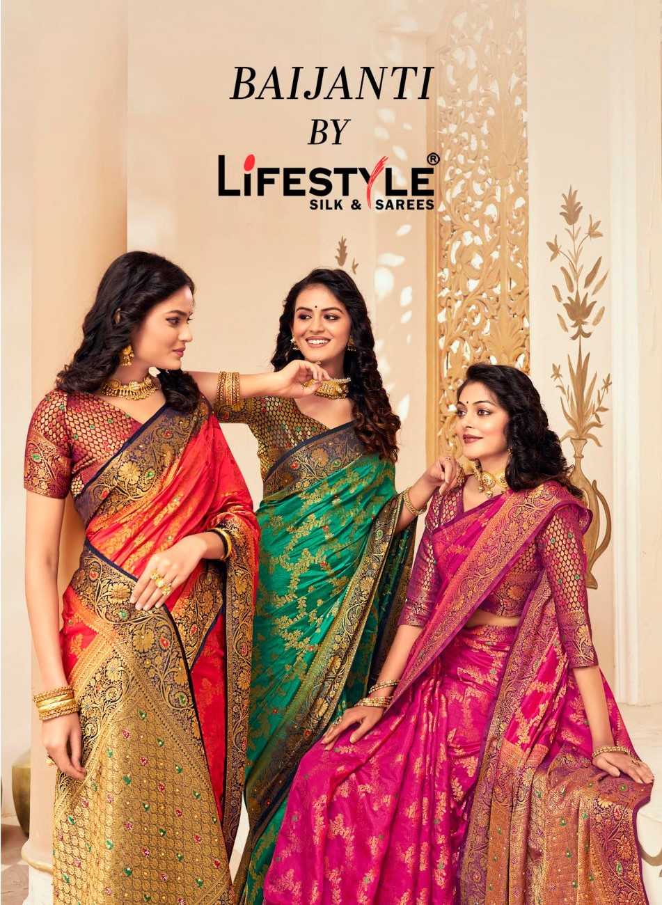 lifestyle baijanti vol 1 25211-25214 designer wedding wear sarees
