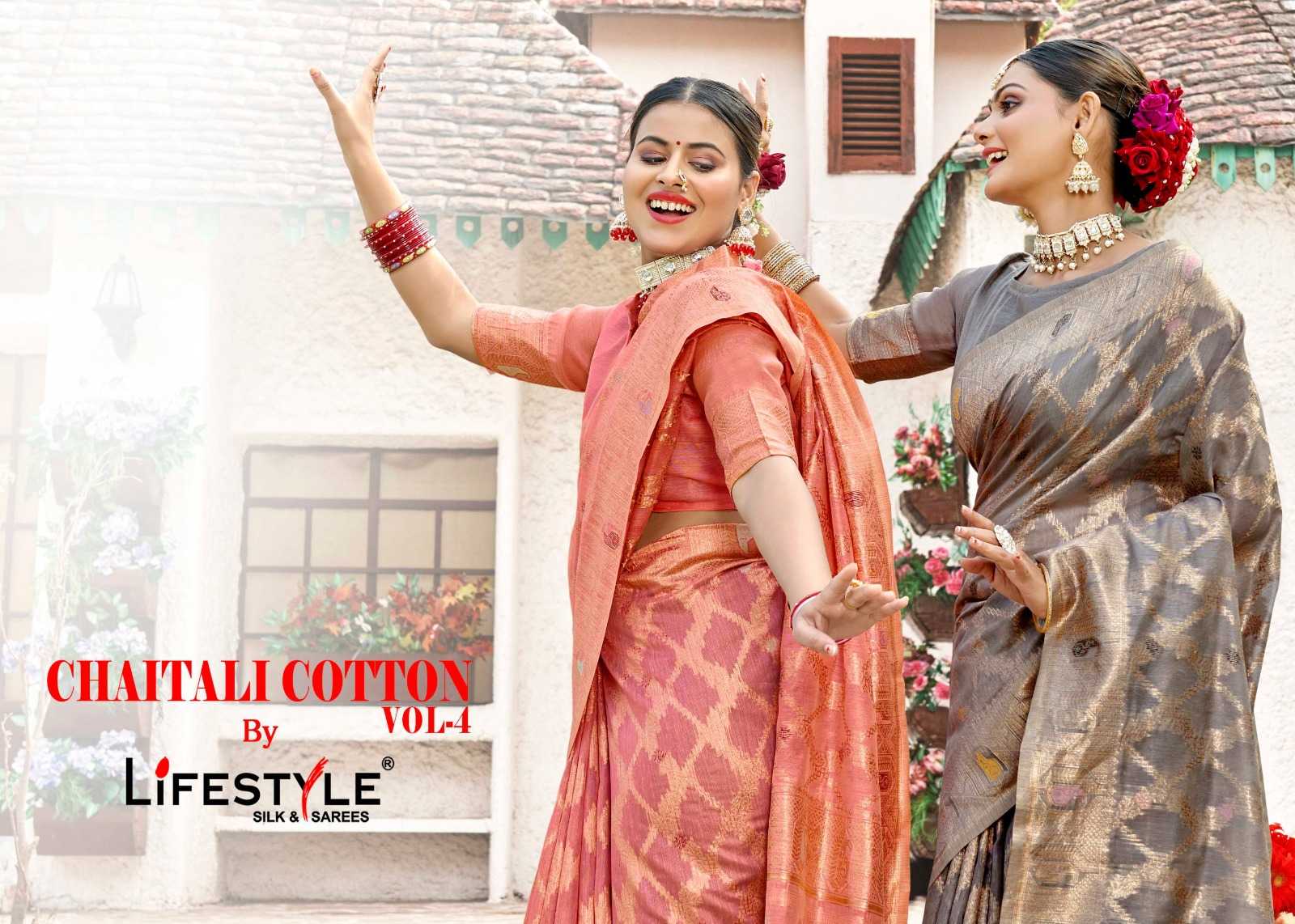 lifestyle chaitali cotton vol 4 fancy silk sarees catalog