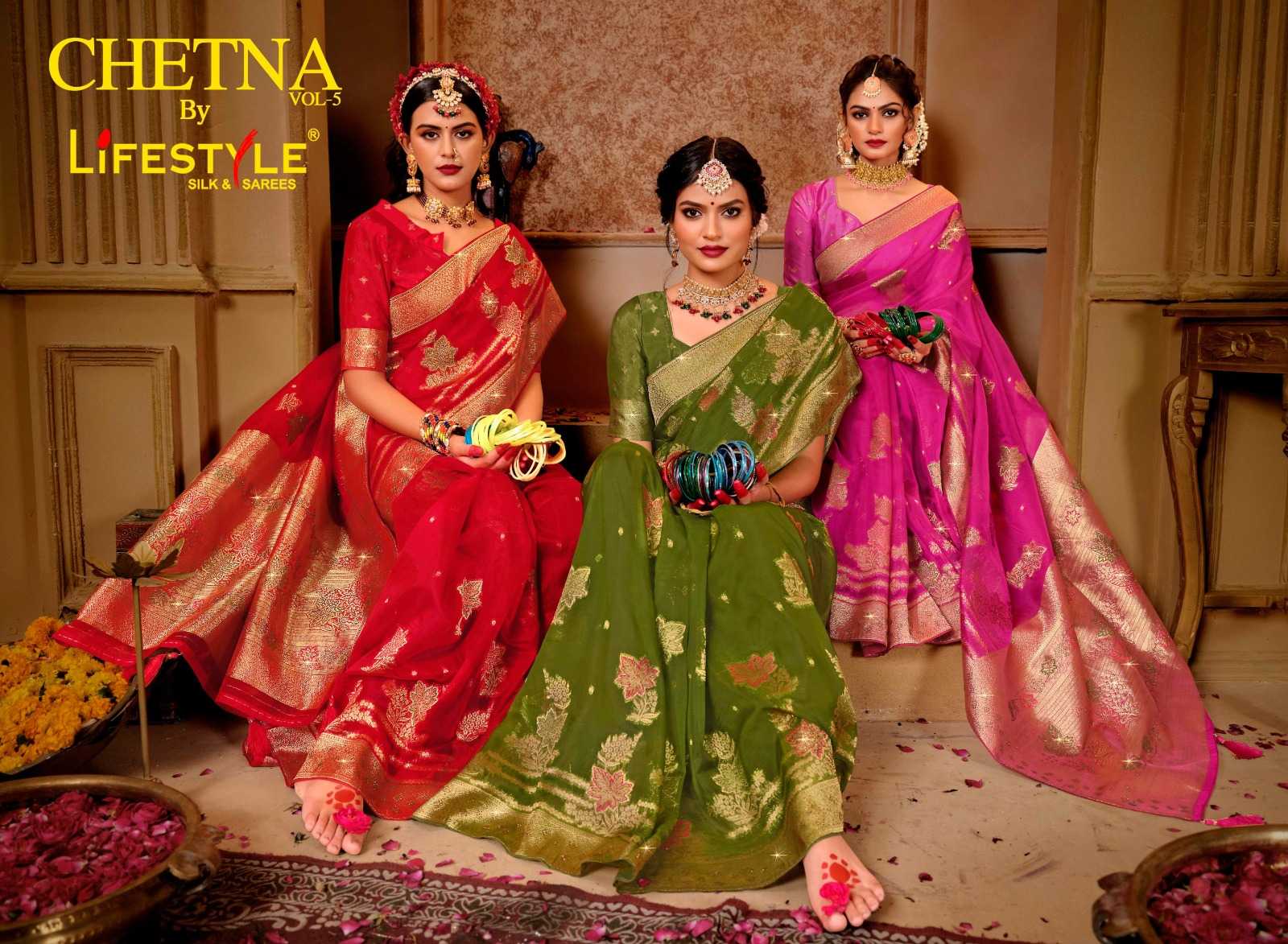 lifestyle chetna vol 5 beautiful wedding wear elegant sarees