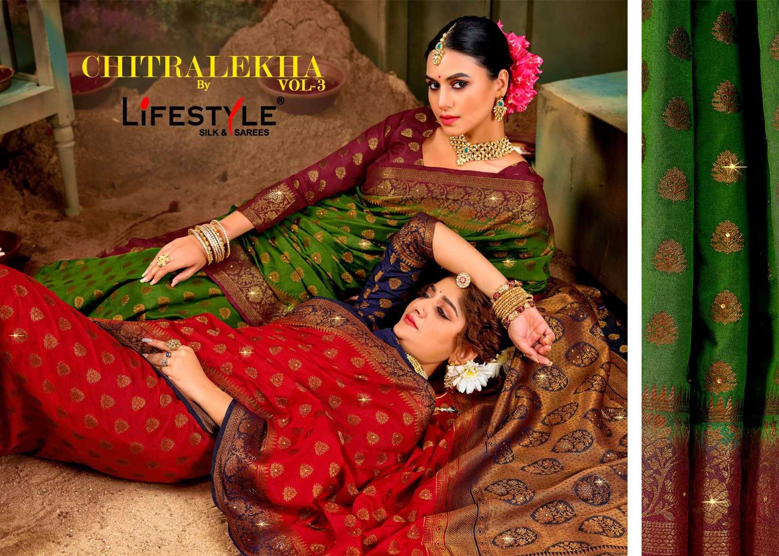 lifestyle chitralekha vol 3 designer occasion wear sarees
