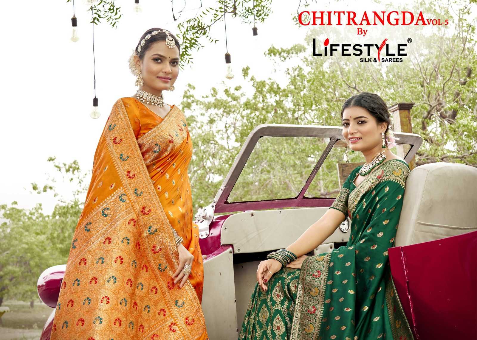 lifestyle chitrangda vol 5 24251-24254 beautiful silk sarees 