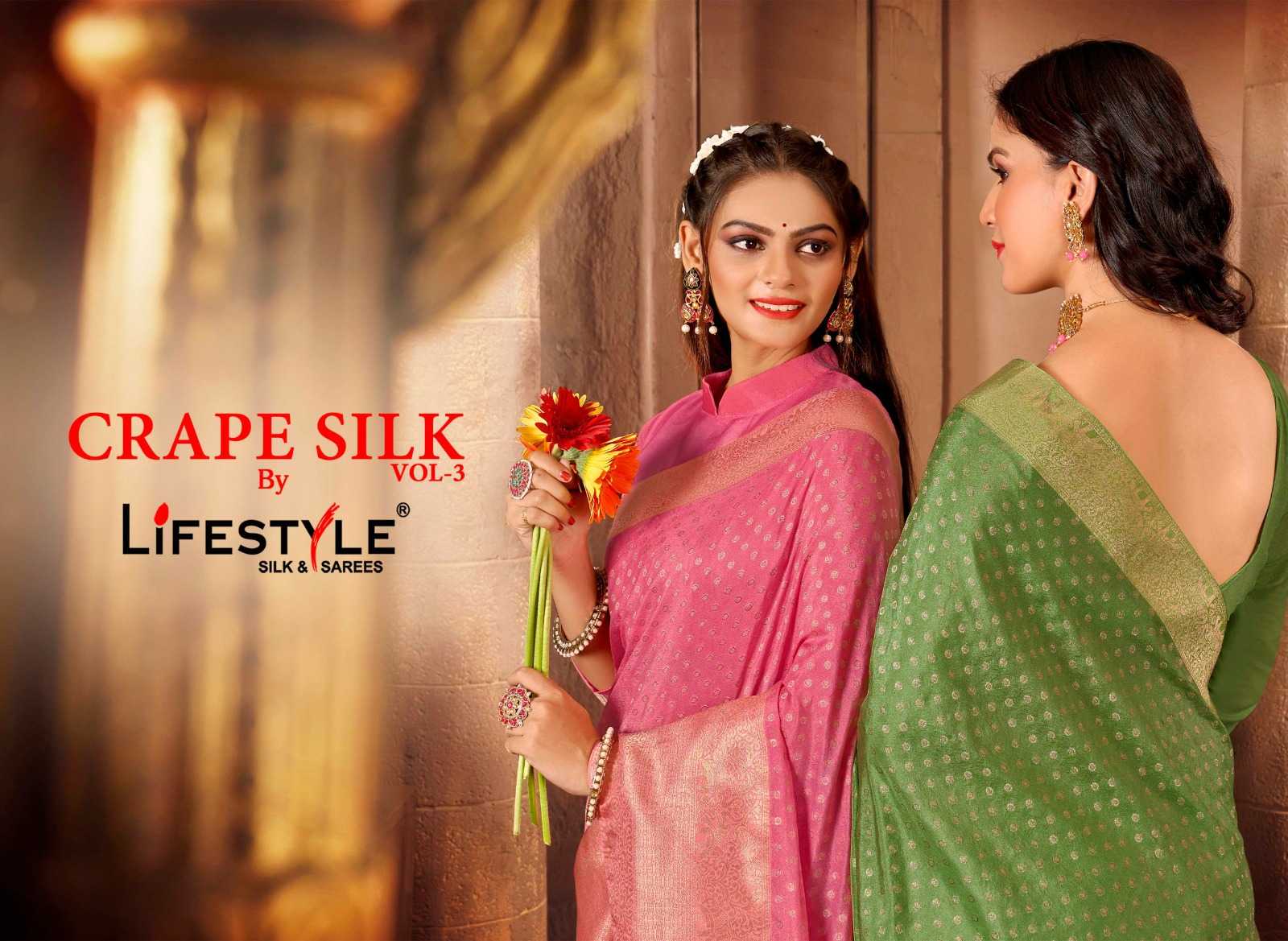 lifestyle crape silk vol 3 beautiful silk sarees