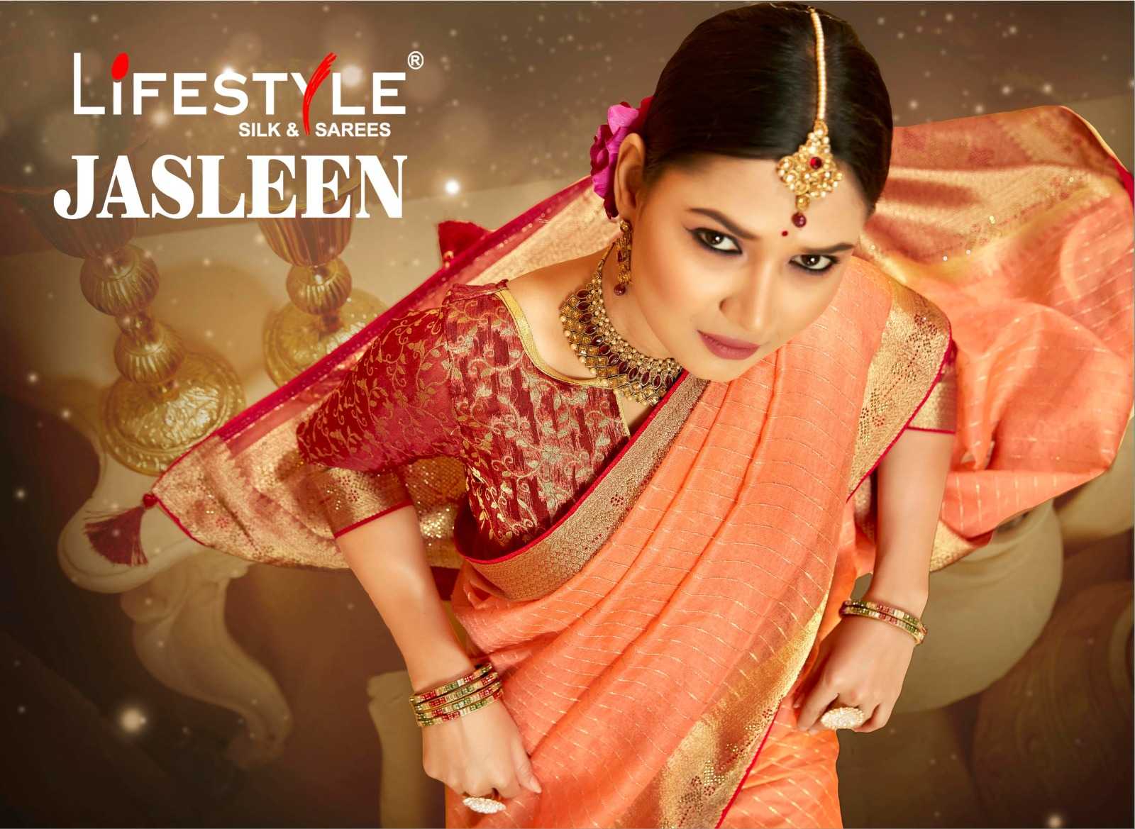 lifestyle jasleen vol 1 23731-23734 traditional wear nylon khadi sarees