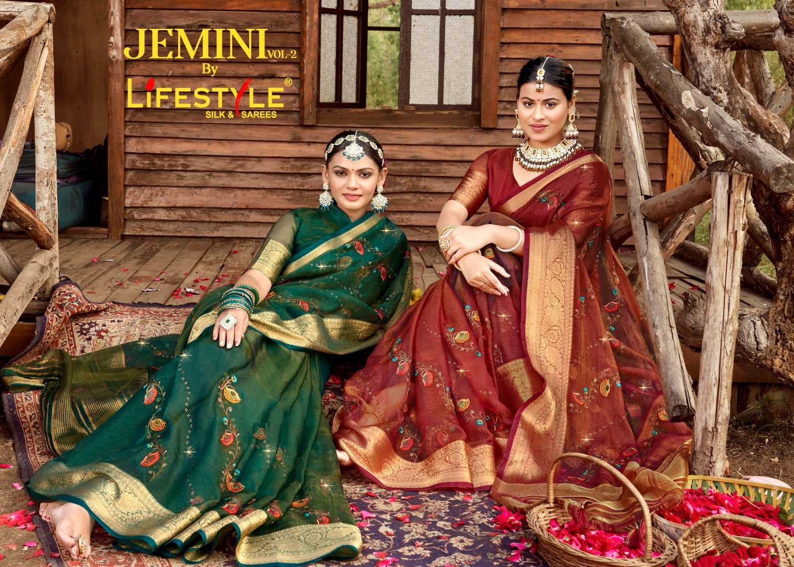 lifestyle jemini vol 2 fancy silk functional wear sarees