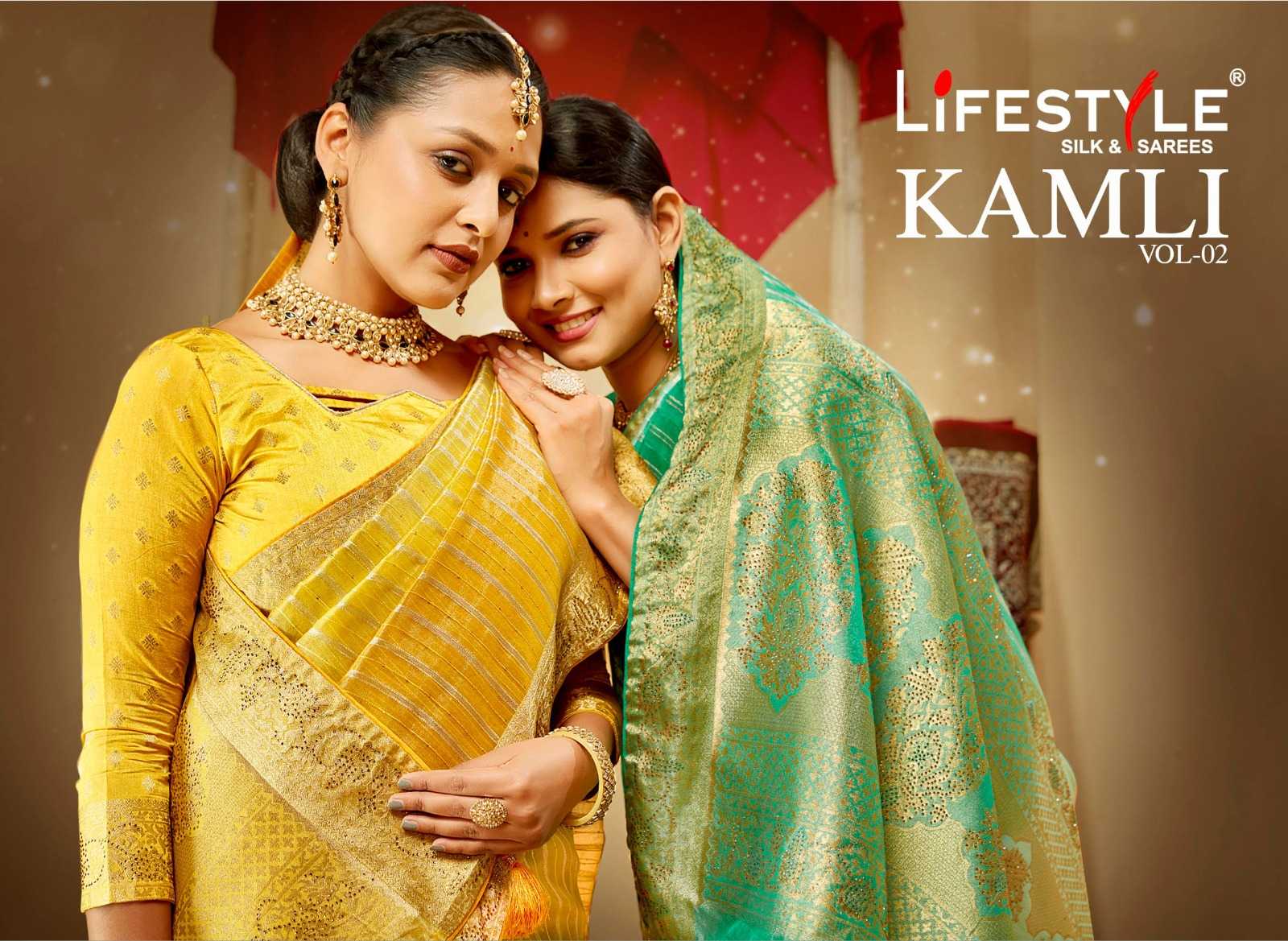 lifestyle kamli vo 2 beautiful designer silk sarees