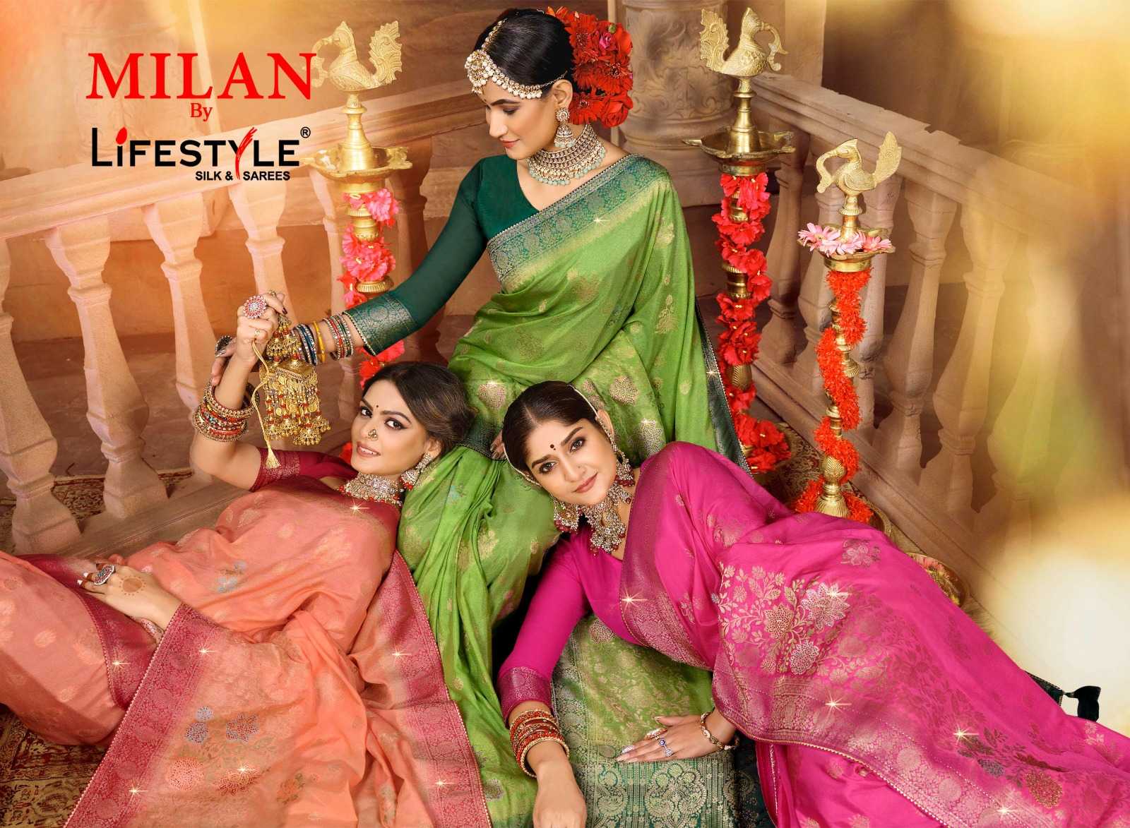 lifestyle milan vol 1 25061-25064 exclusive designer wedding wear collection sarees