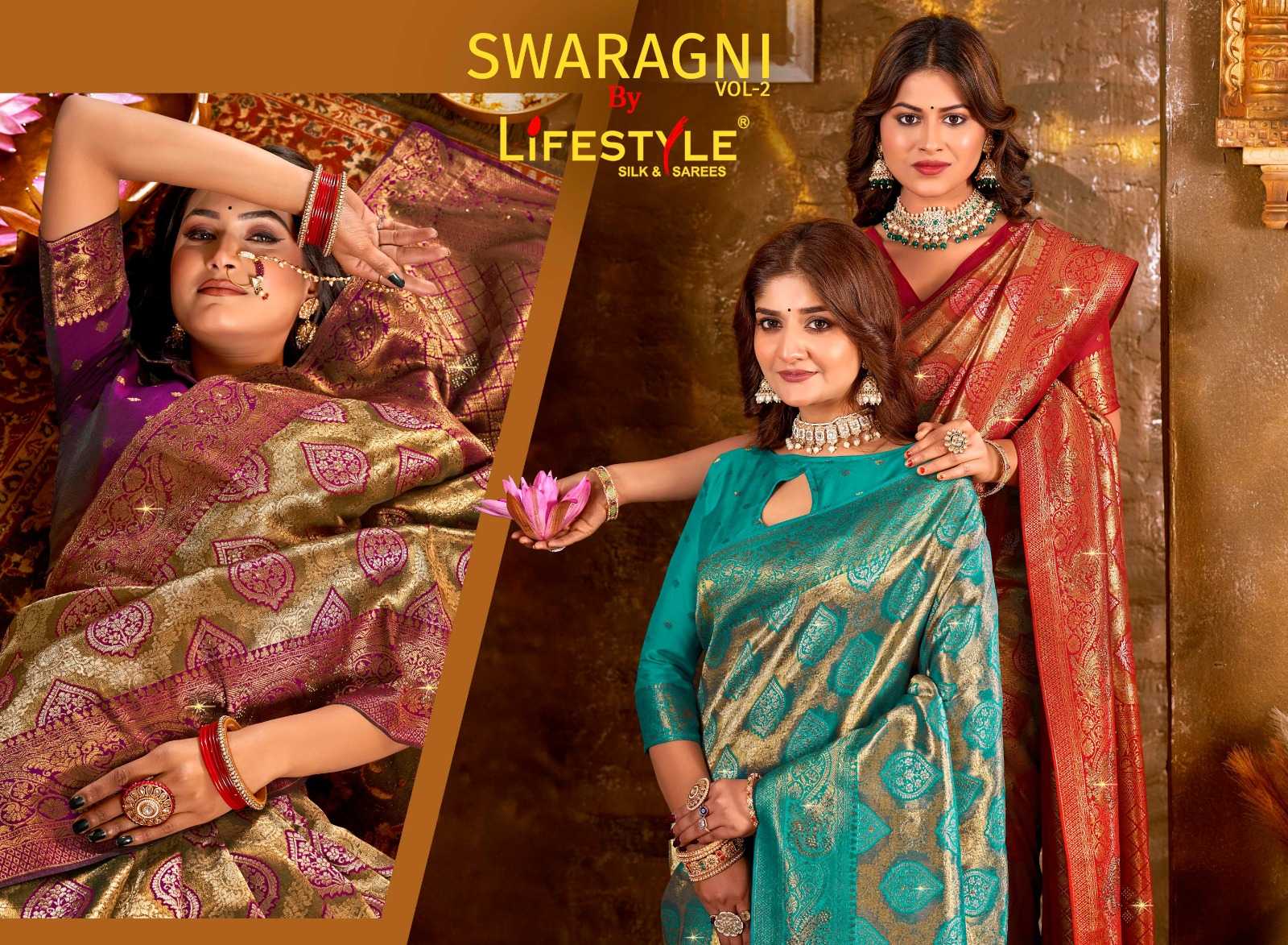 lifestyle swaragini vol 2 23801-23804 traditional function wear sarees
