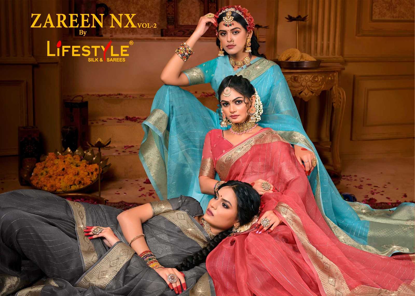lifestyle zareen nx vol 2 25151-25154 function wear sarees