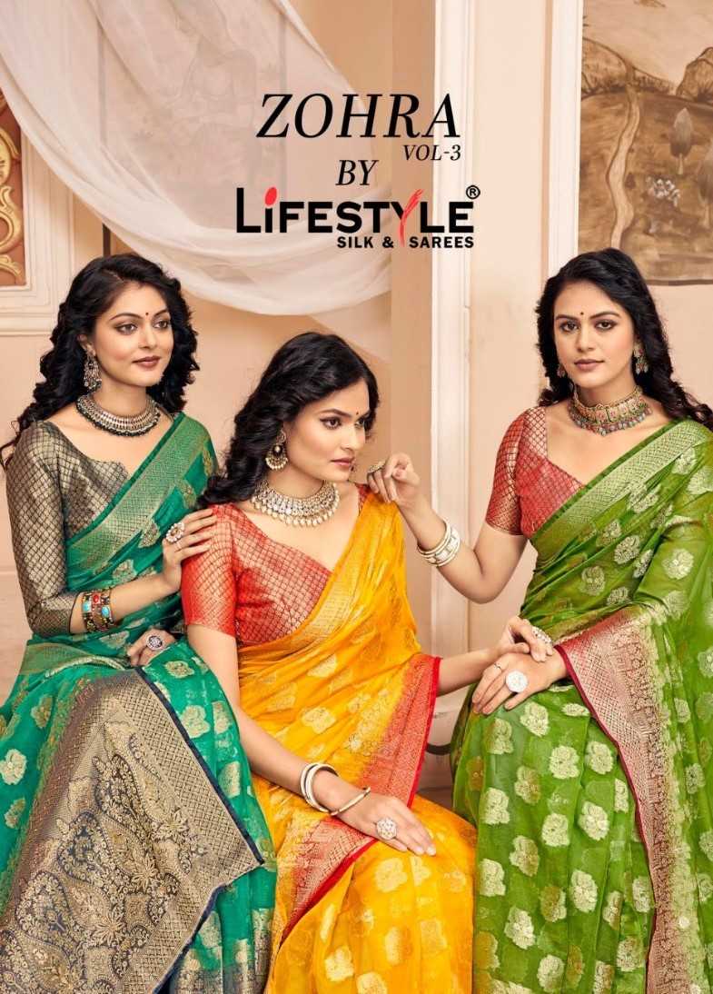 lifestyle zohra vol 3 26011-26014 traditional silk sarees