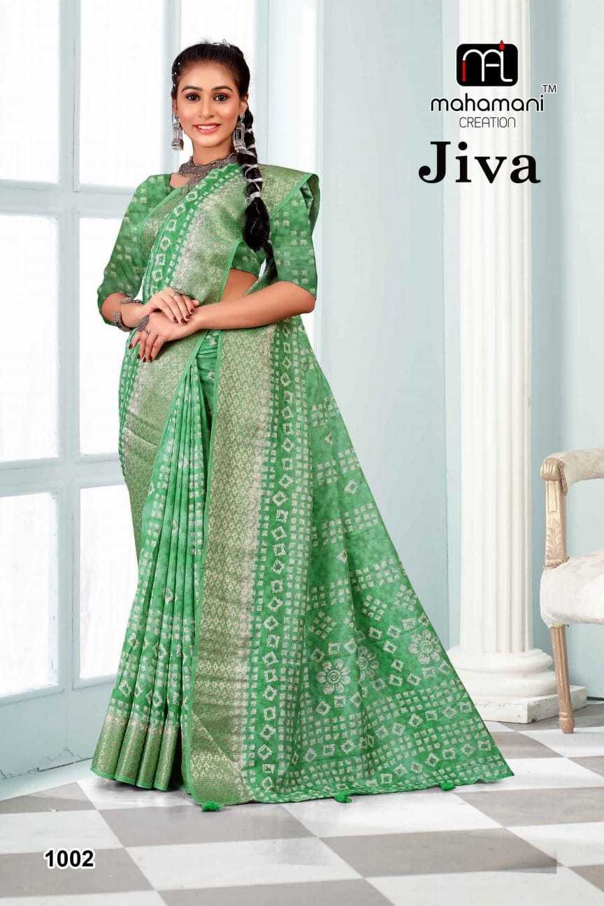 mahamani creation jiva 1001-1004 fancy casual wear sarees